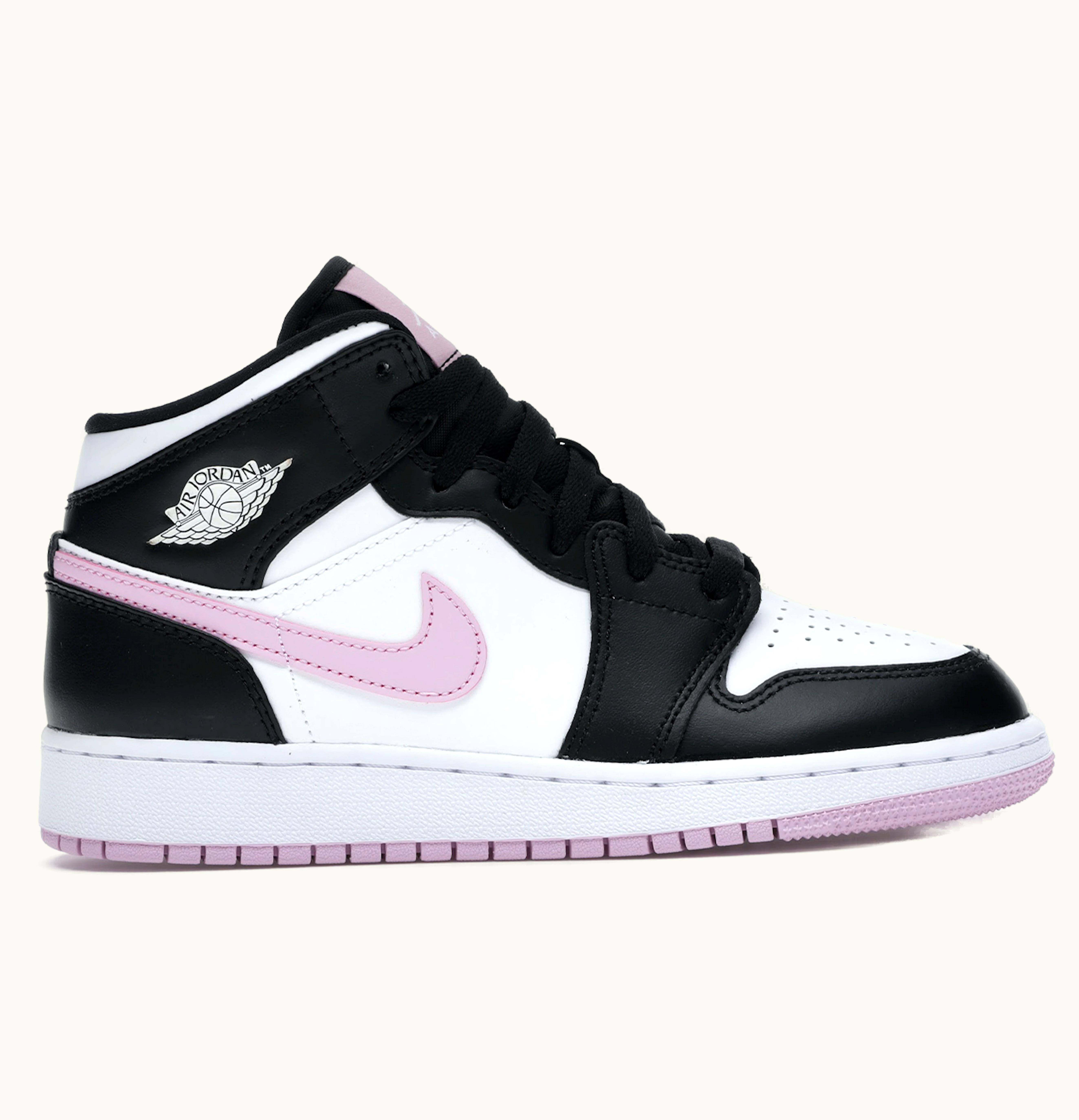 Jordan Air Jordan 1 Mid White Black Light Arctic Pink GS