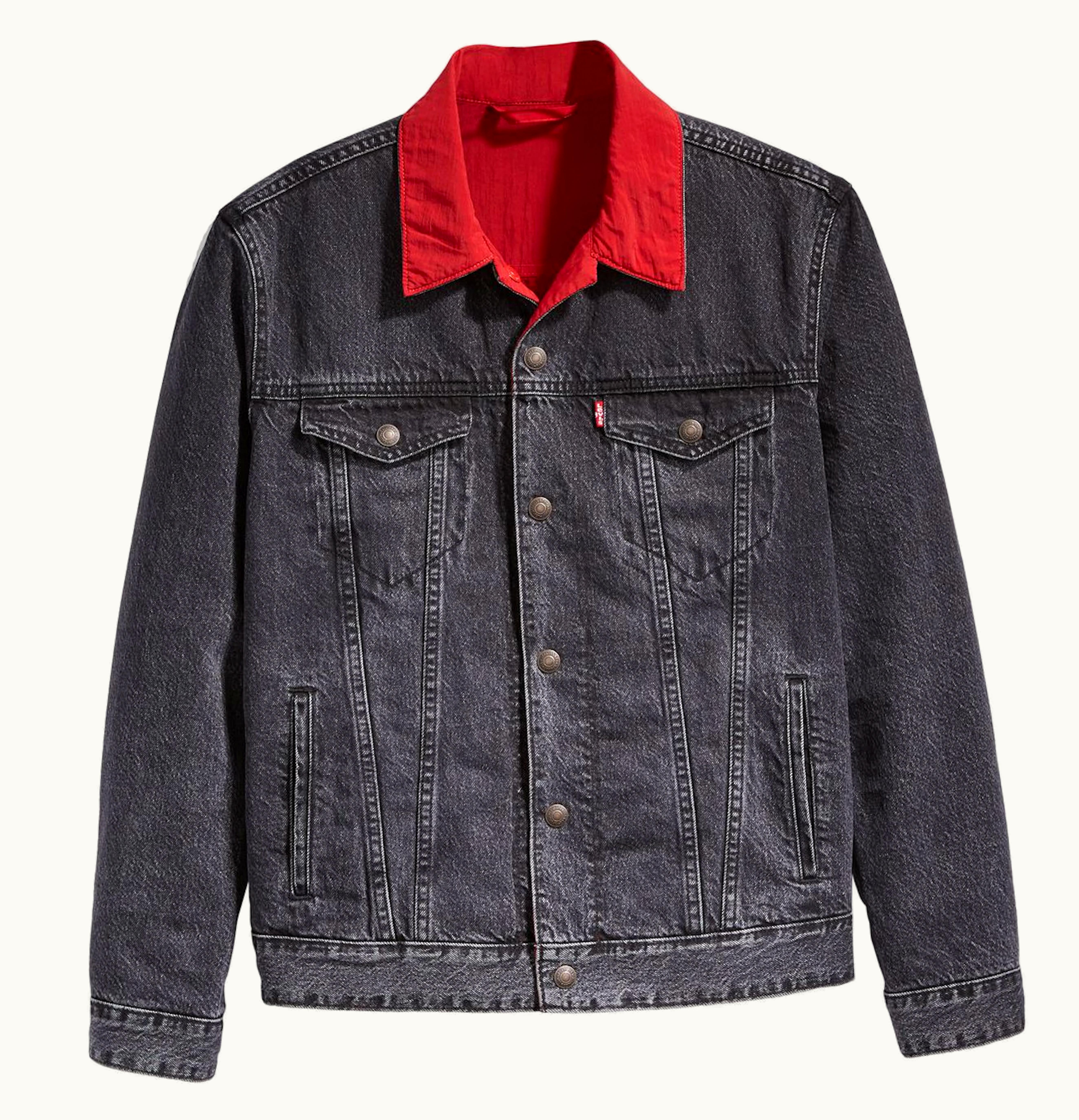 Jordan Air Jordan x Levis Reversible Trucker Jacket Black Red