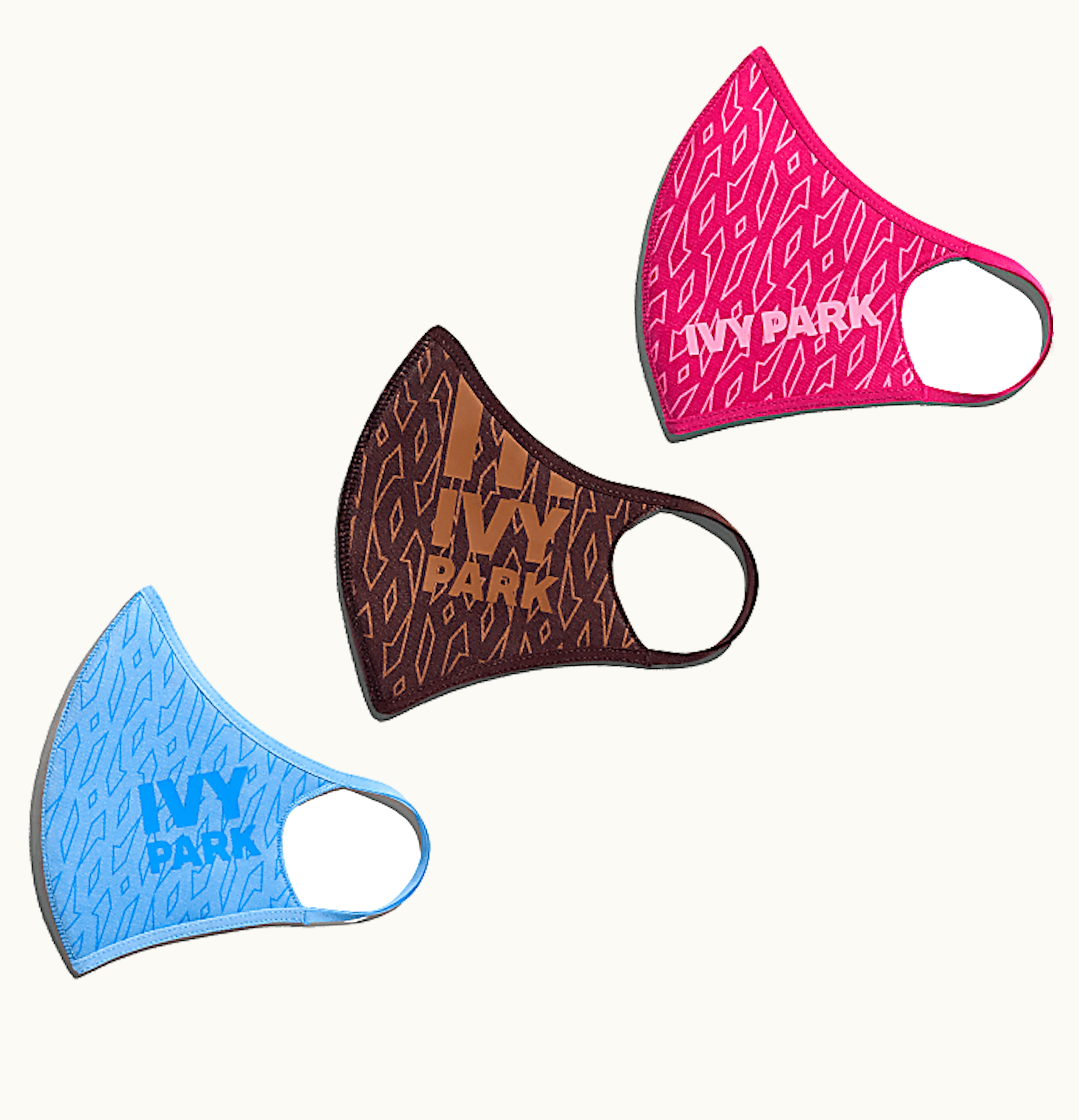 Adidas adidas Ivy Park Monogram Face Covers 3 Pack Bold Pink Night Red Light Blue