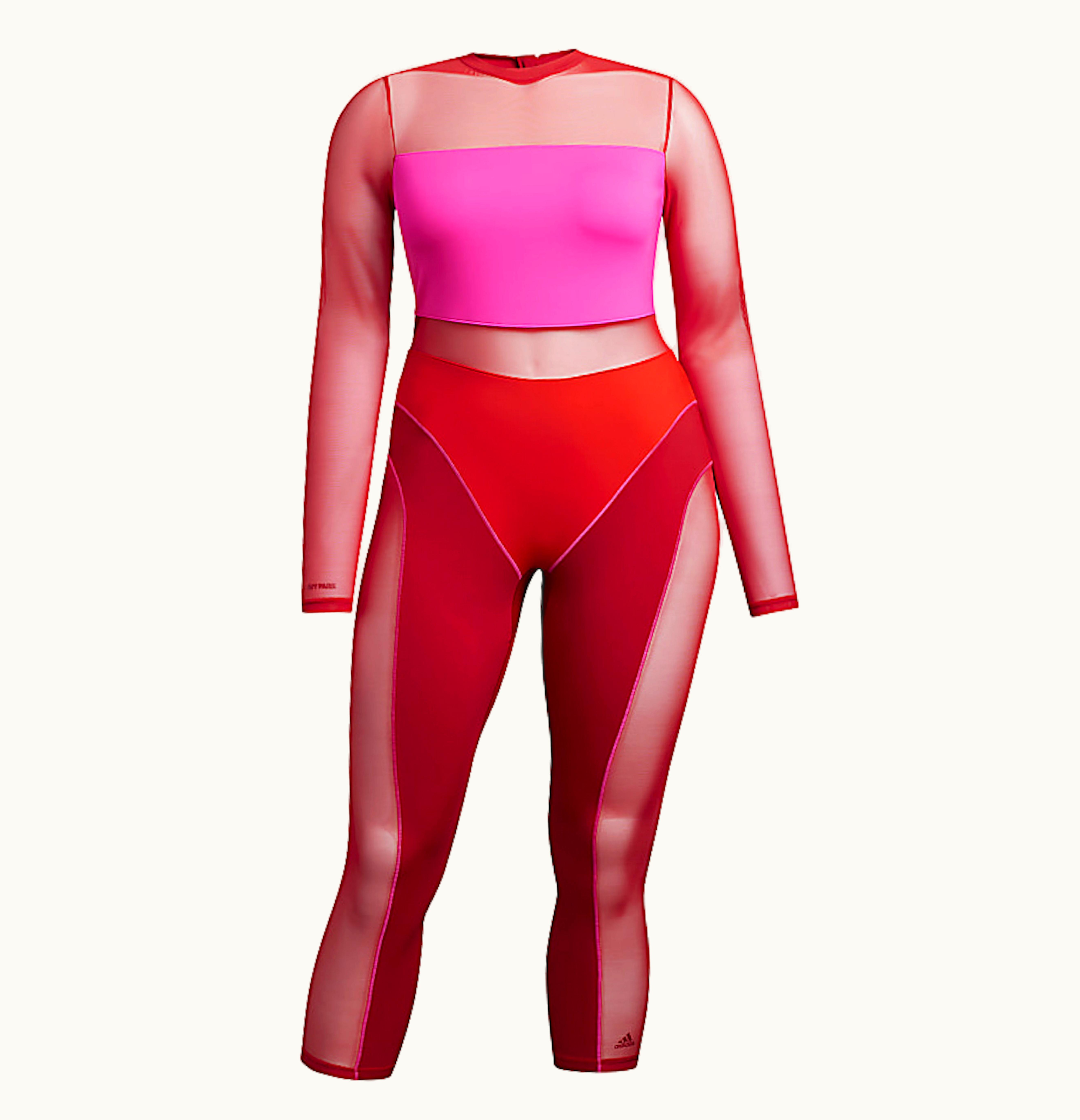 Adidas adidas Ivy Park Blocked Catsuit Plus Size Power Red Shock Pink Red
