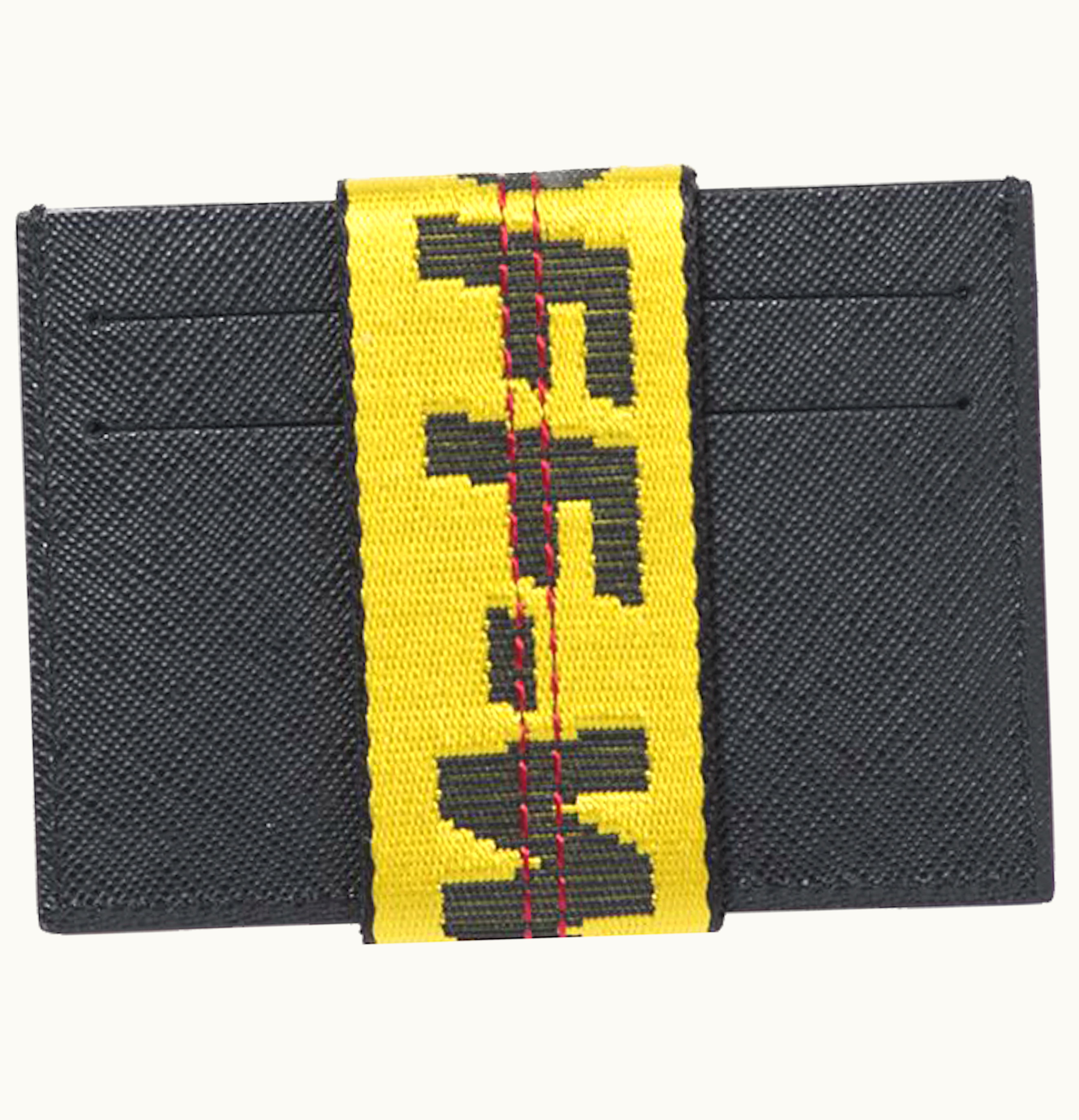 OFF-WHITE OFF WHITE Virgil Abloh ICA Leather Card Holder Black