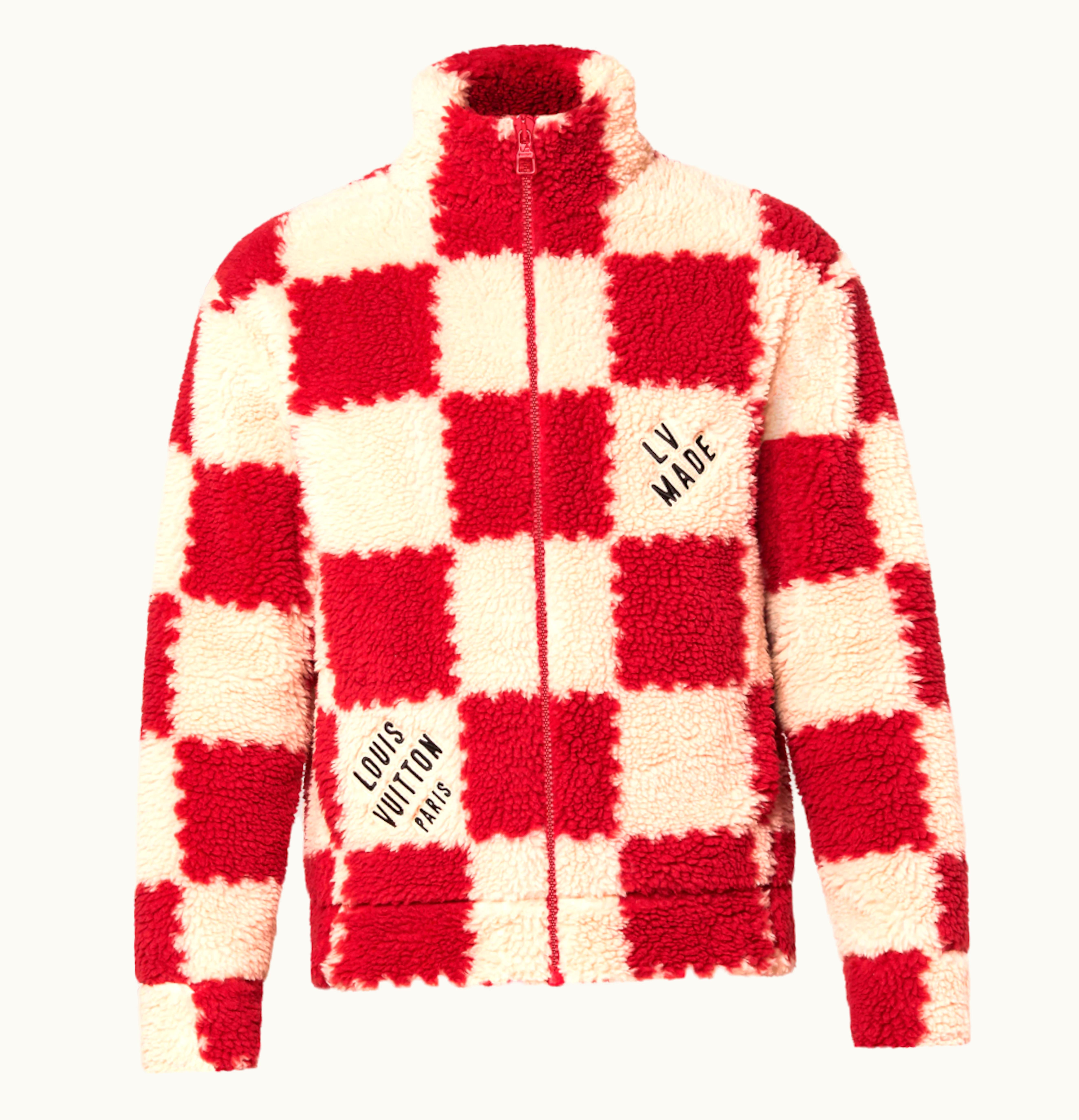 Louis Vuitton Louis Vuitton x Nigo Jacquard Damier Fleece Blouson Garnet Red