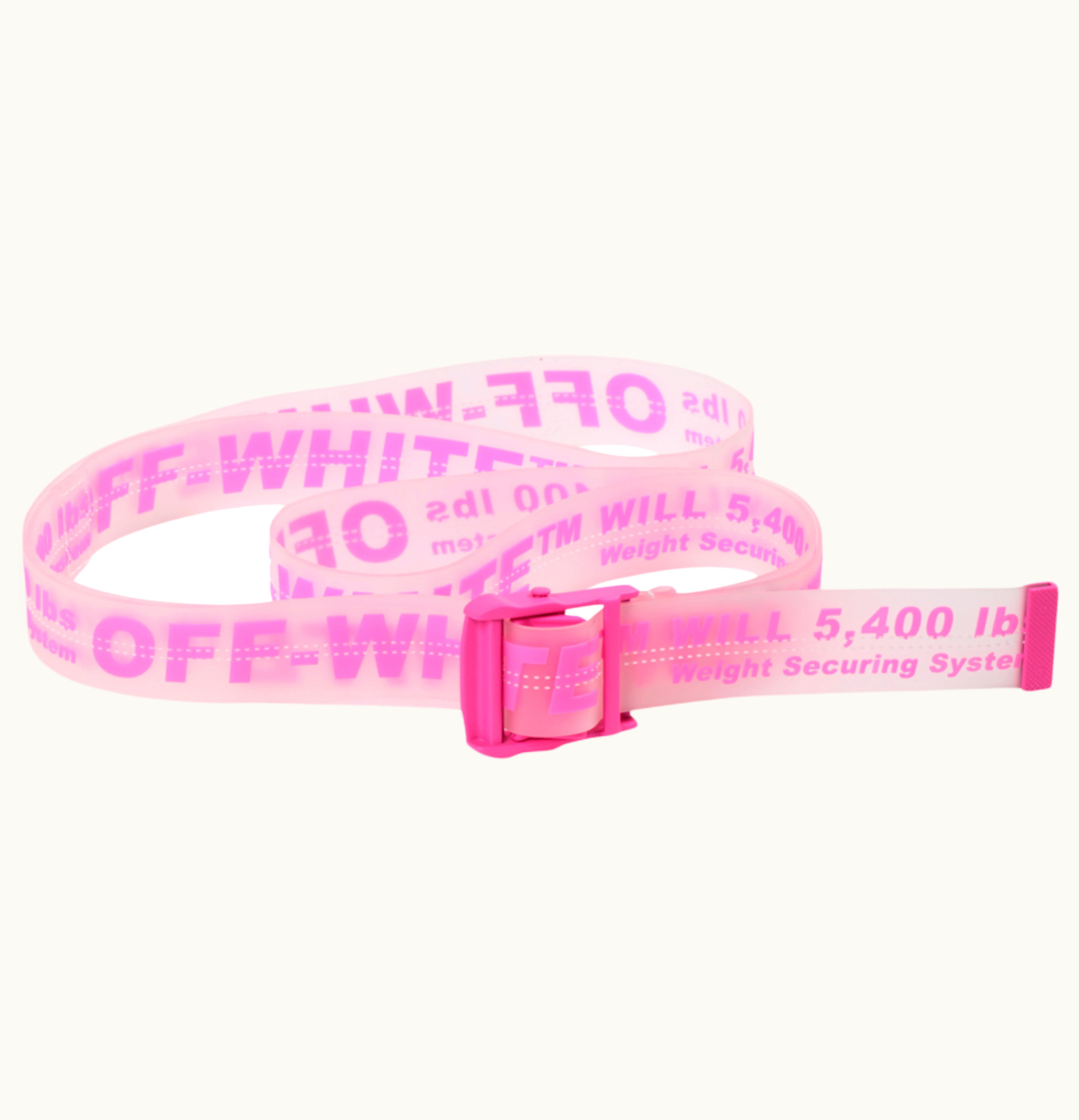 OFF-WHITE OFF WHITE Rubber Industrial Belt SS19 Transparent Fuchsia