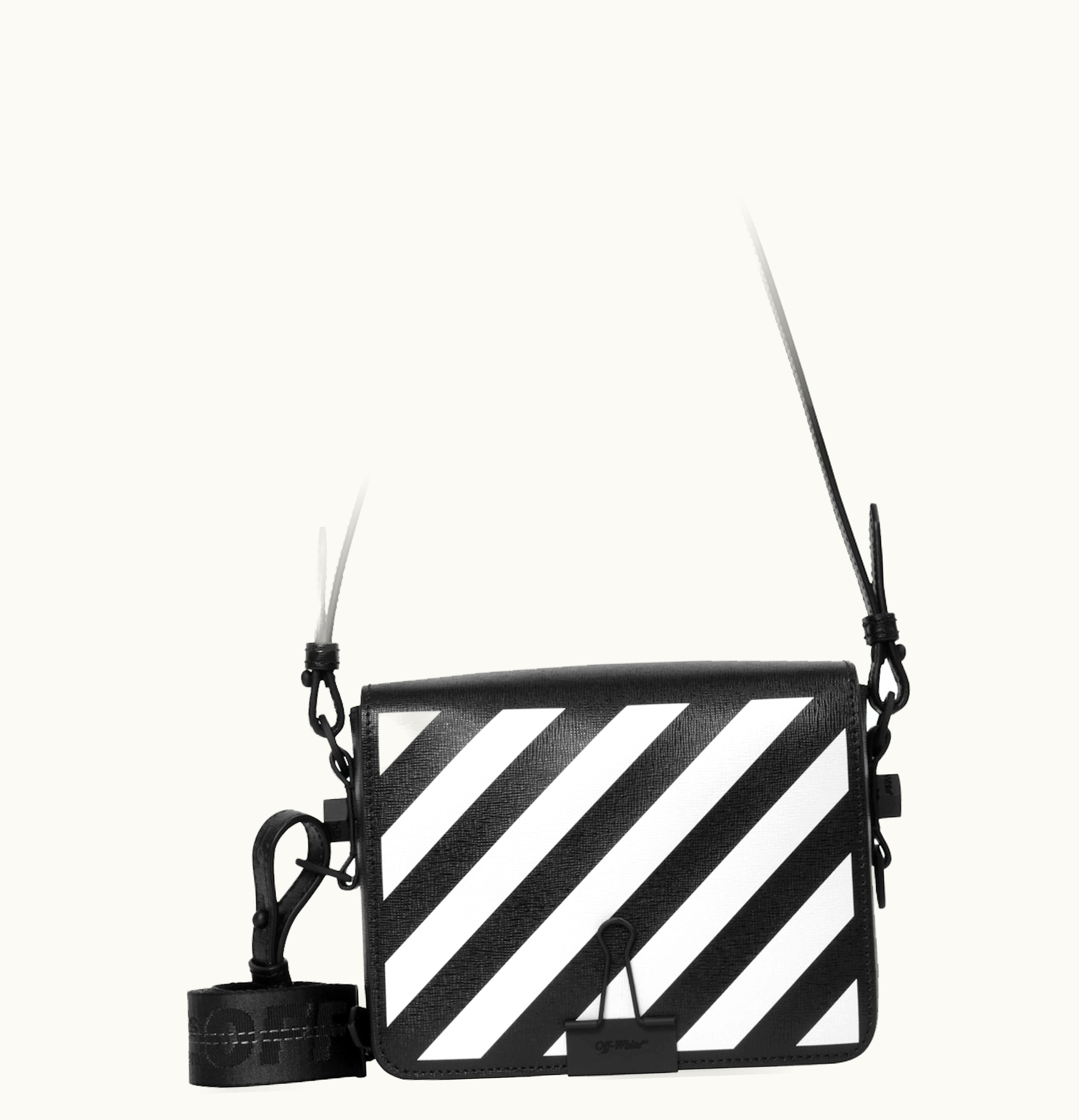 OFF-WHITE OFF WHITE Binder Clip Bag Diag Black White