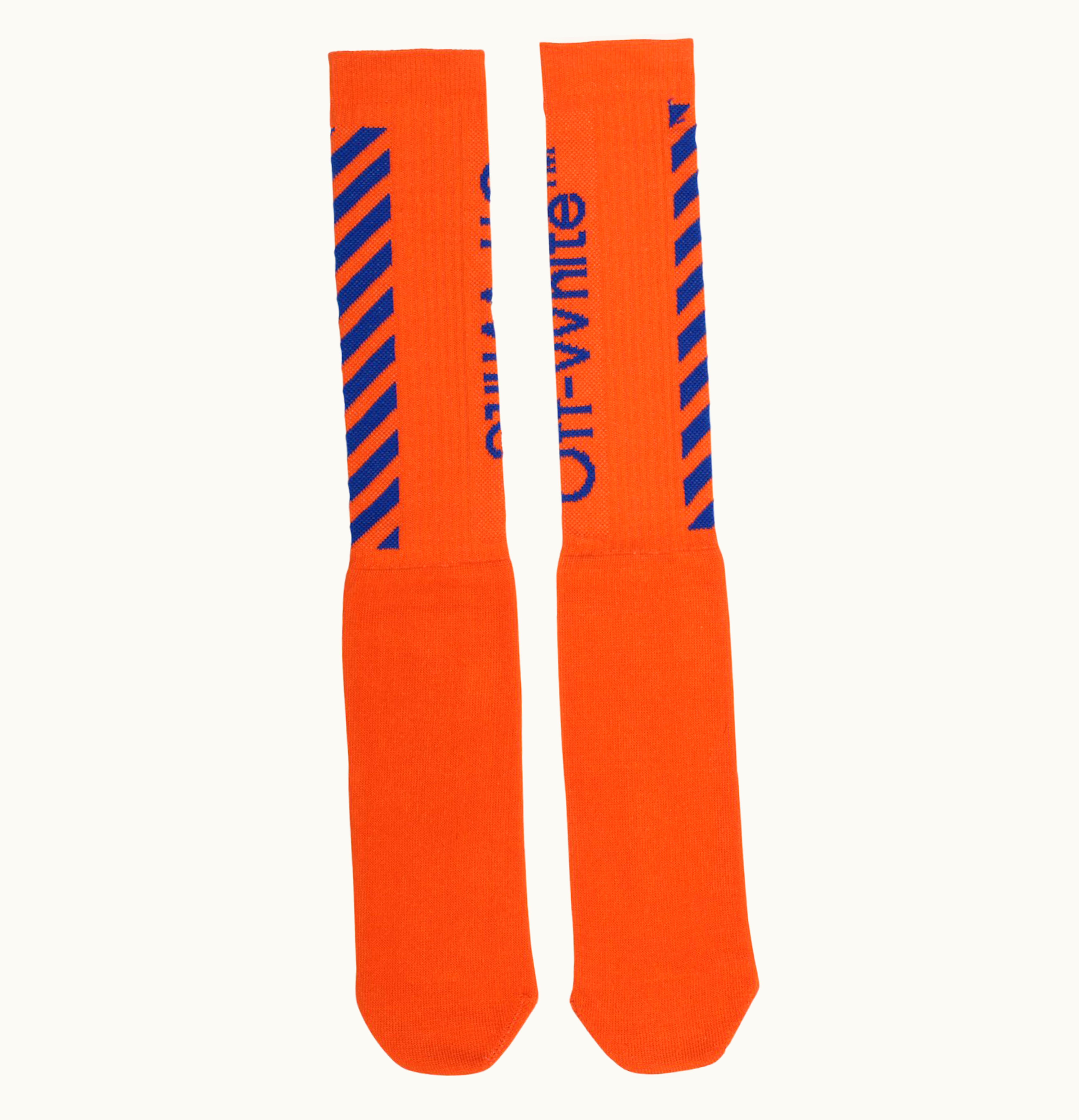 OFF-WHITE OFF WHITE Diag Logo Intarsia Stretch Socks Orange Blue