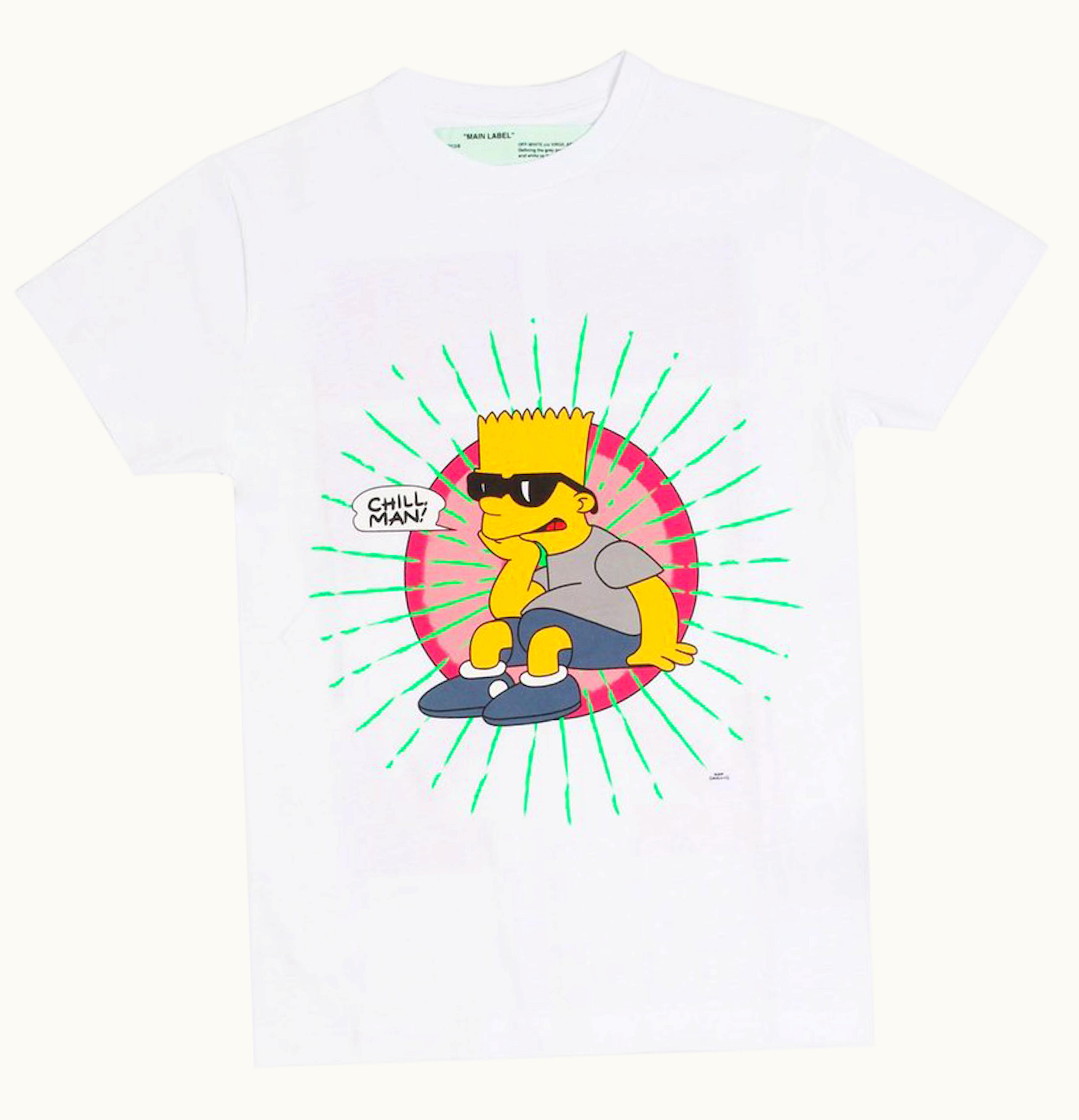 OFF-WHITE OFF WHITE Bart Glasses T Shirt White