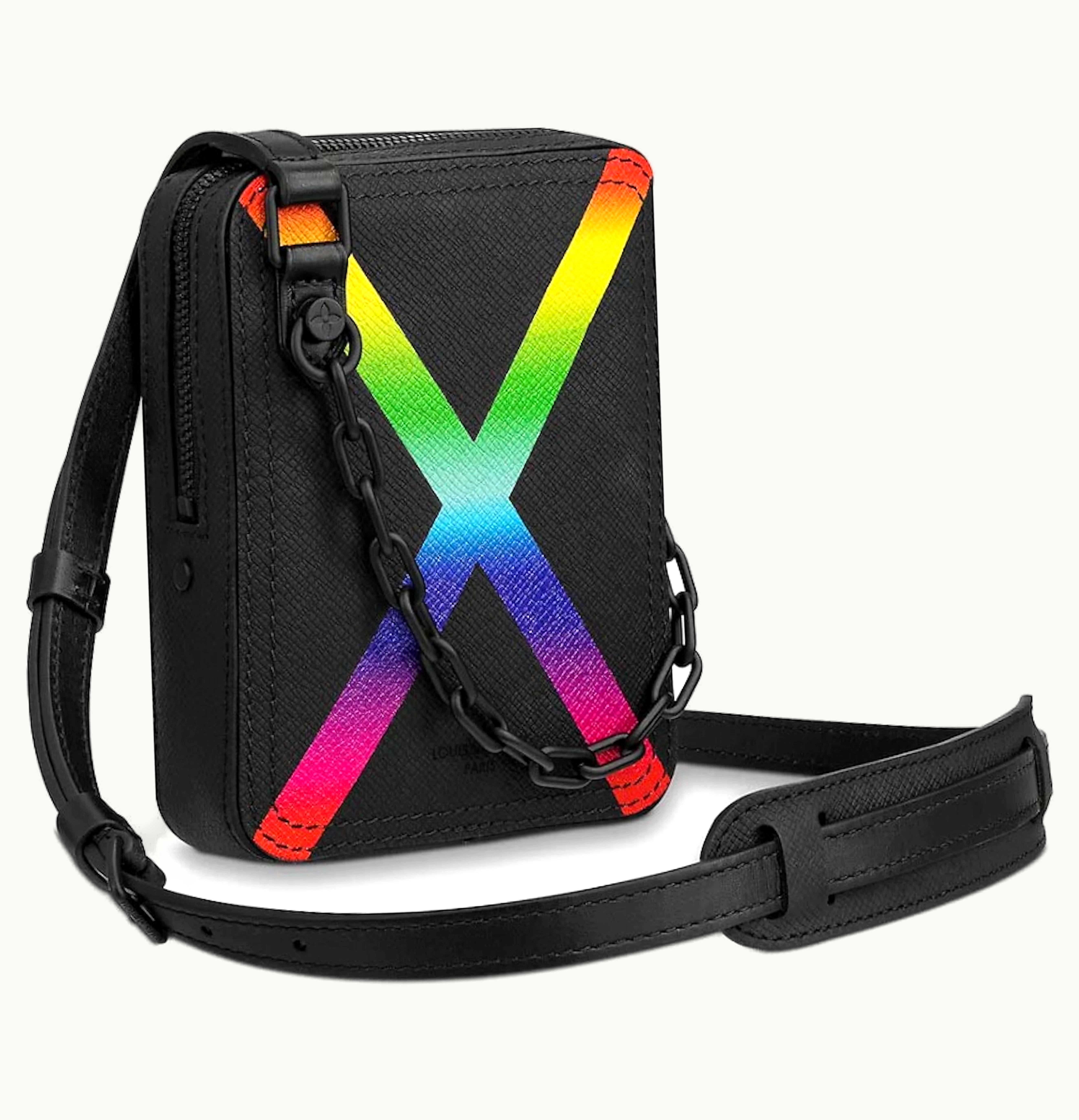Louis Vuitton Louis Vuitton Danube Messenger Taiga Black Rainbow