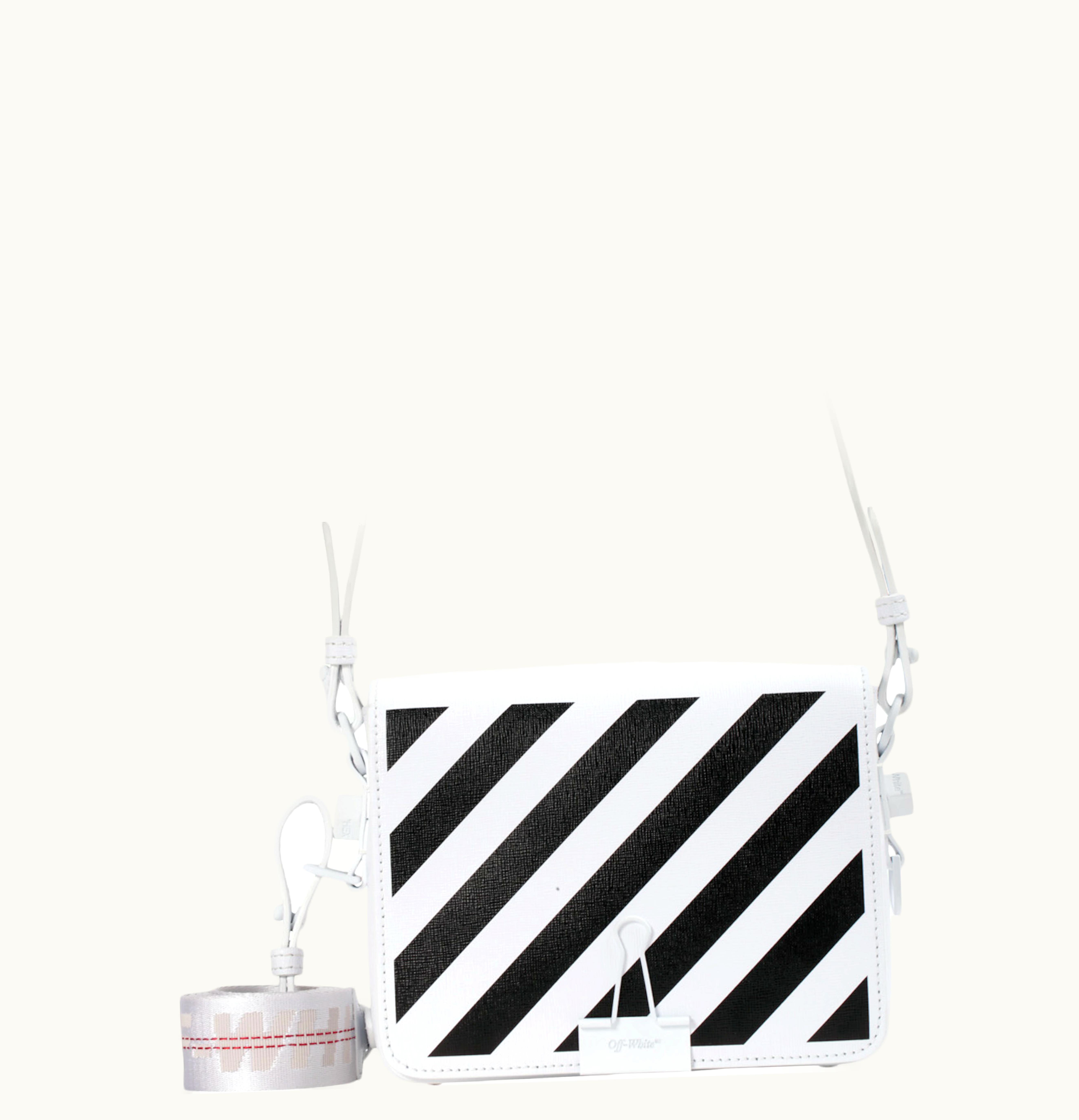 OFF-WHITE OFF WHITE Binder Clip Bag Diag White Black