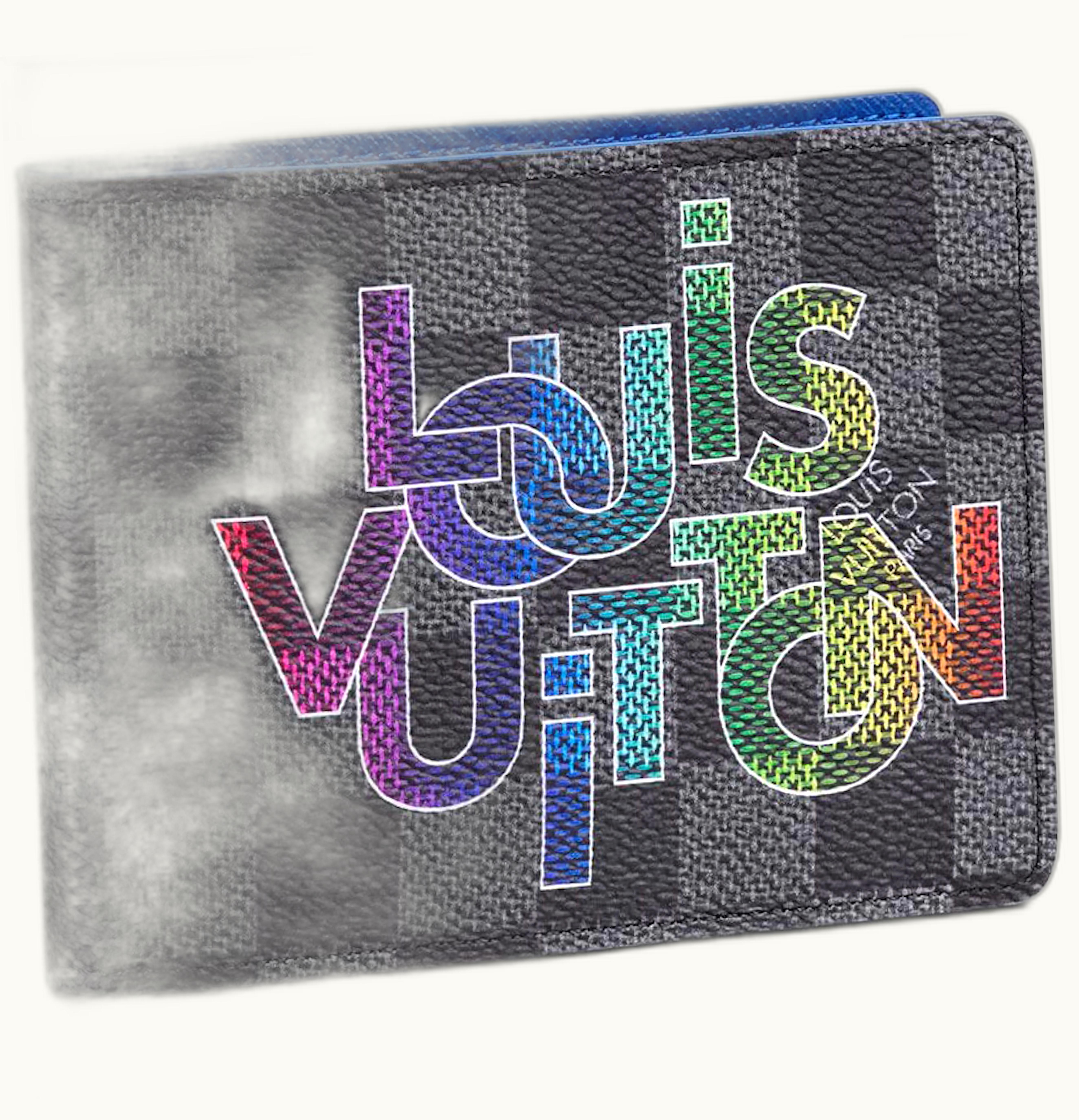 Louis Vuitton Louis Vuitton Multiple Wallet Damier Graphite Link Bleu Clair