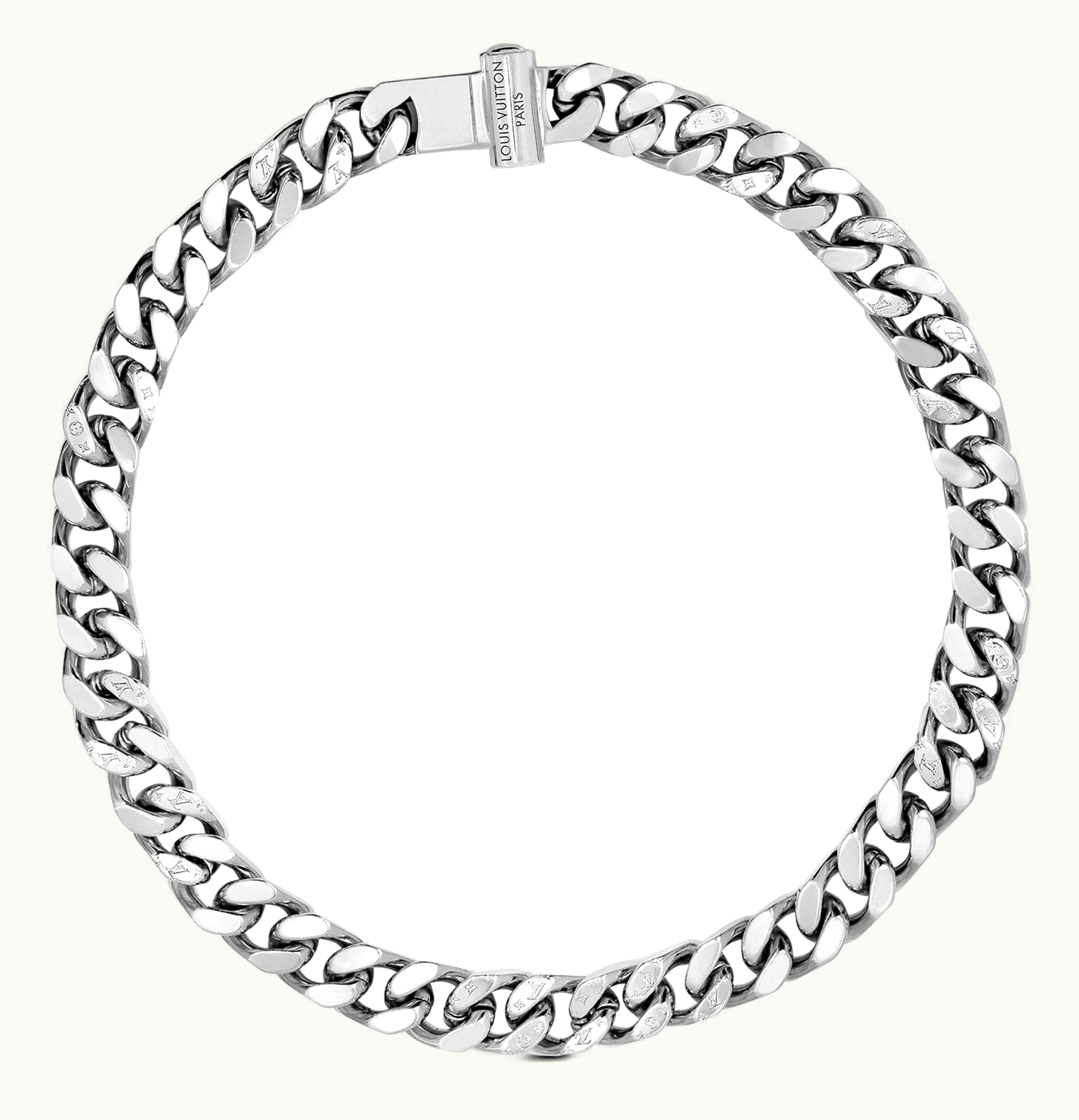 Louis Vuitton Louis Vuitton Chain Links Necklace Engraved Monogram Silver