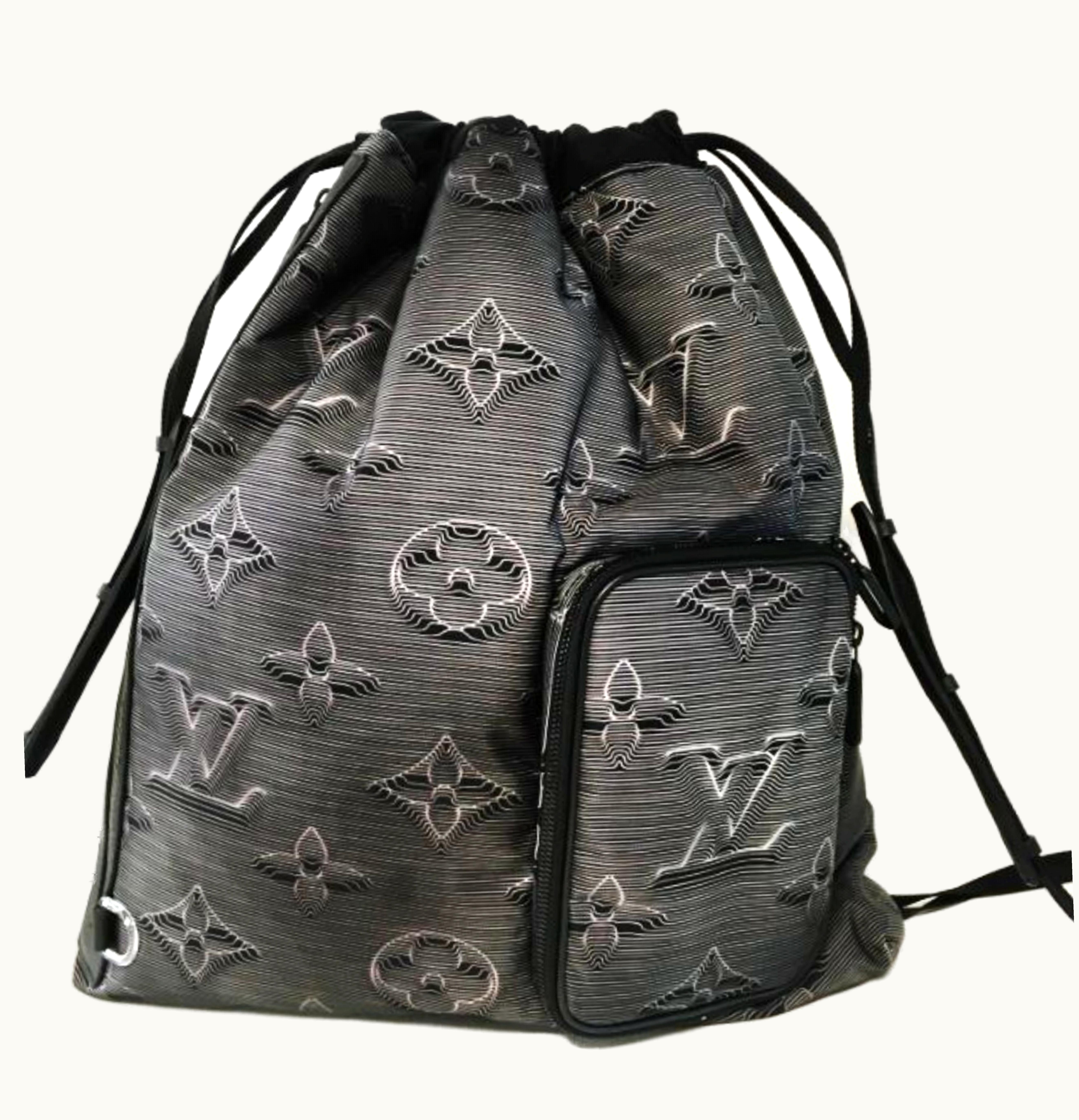 Louis Vuitton Louis Vuitton Drawstring Backpack Monogram 3D Grey Black