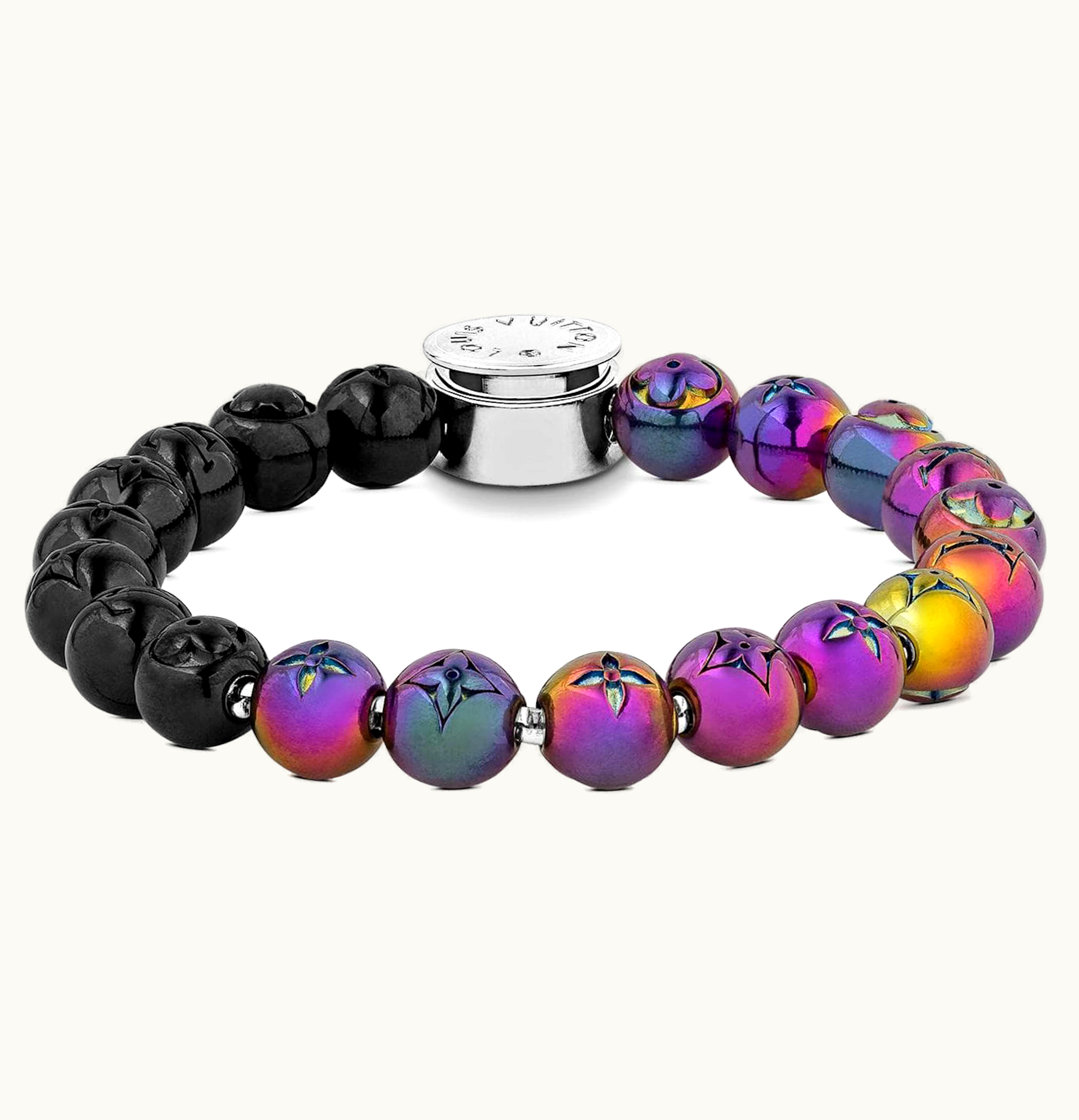 Louis Vuitton Louis Vuitton Pearls Bracelet Engraved Monogram Colors Black Multicolor