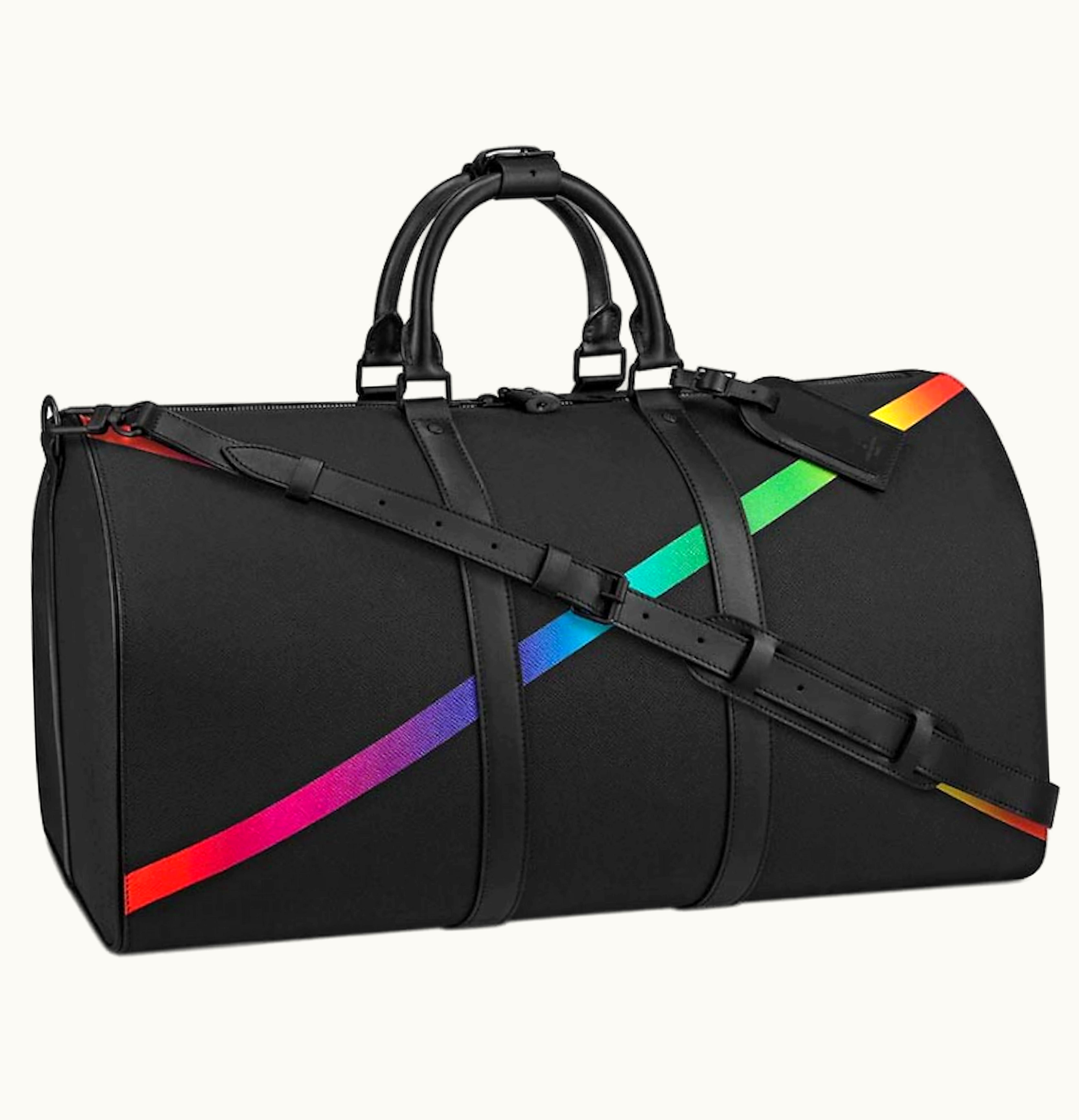 Louis Vuitton Louis Vuitton Keepall Bandouliere Taiga 50 Black Rainbow