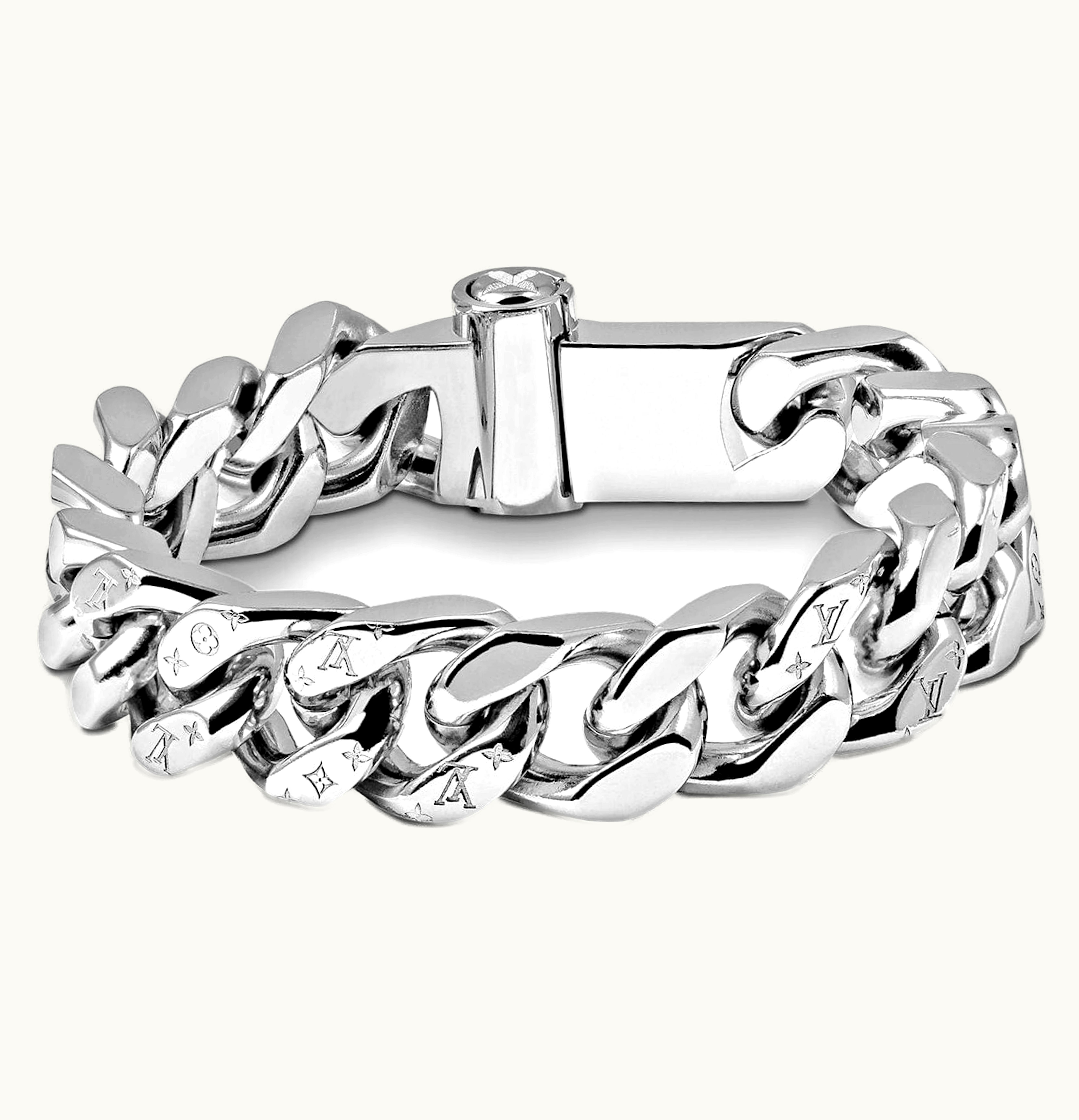 Louis Vuitton Louis Vuitton Chain Links Bracelet Engraved Monogram Silver