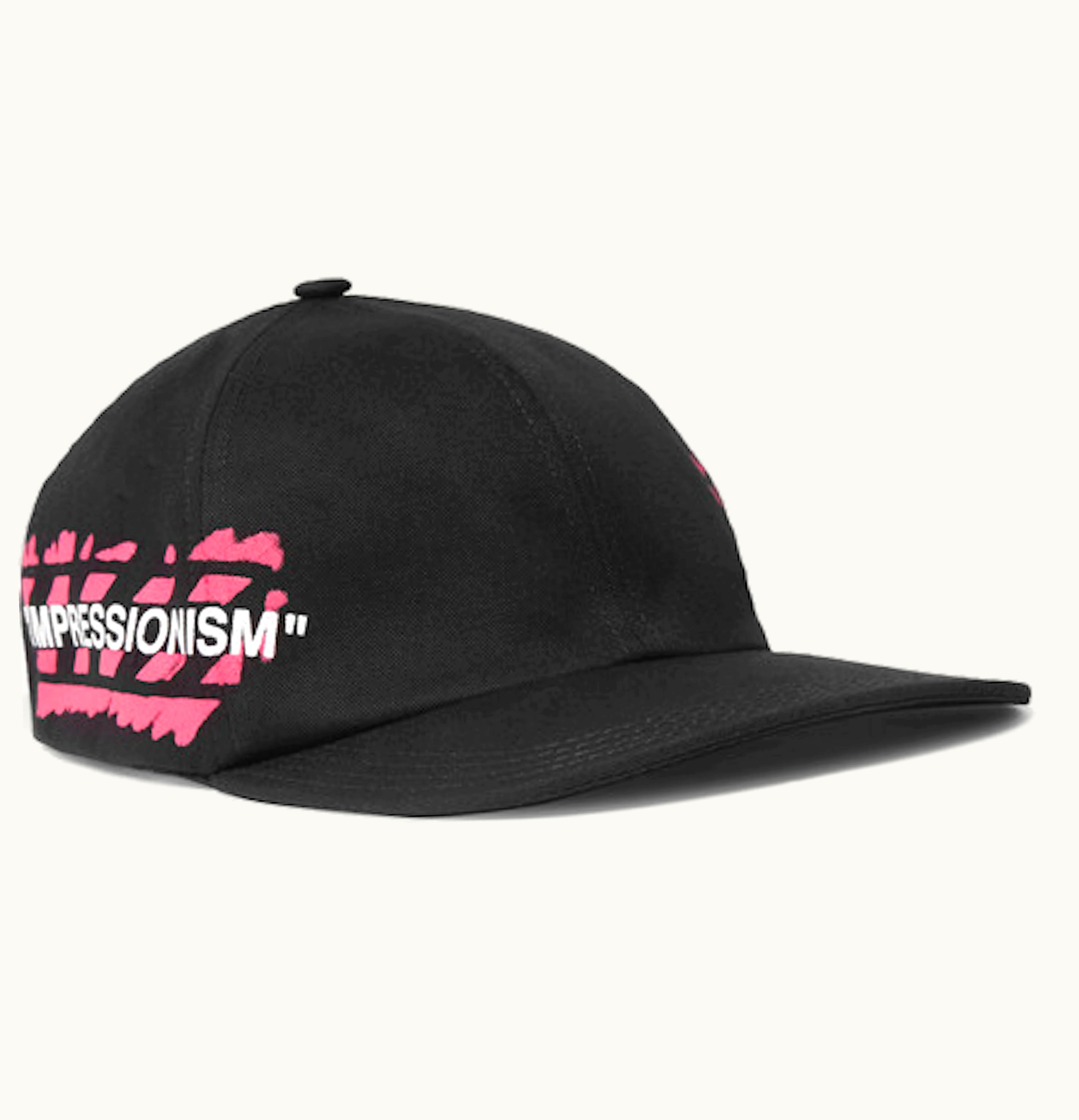 OFF-WHITE OFF WHITE Diag Stencil Print Baseball Hat Black Pink