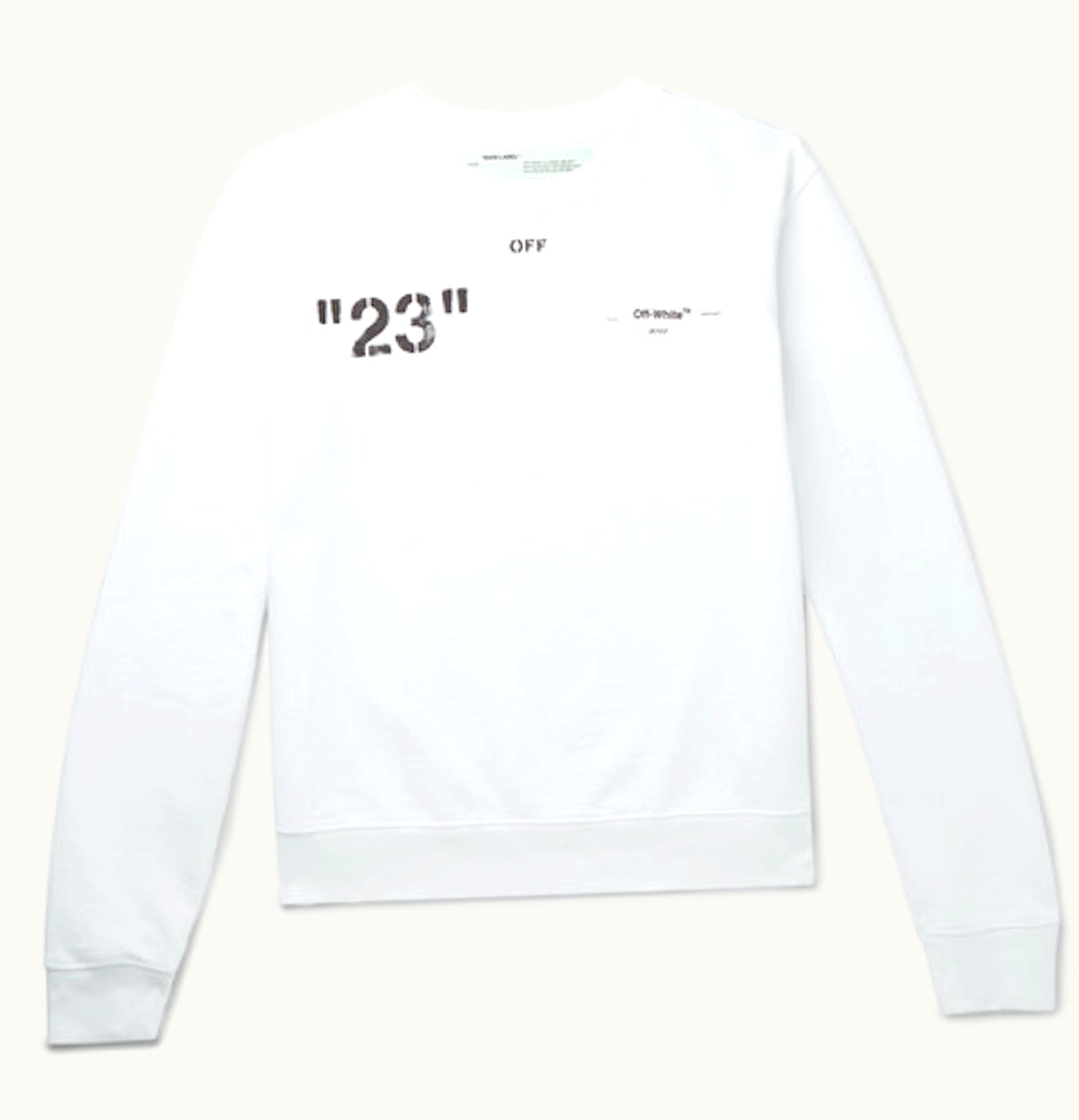 OFF-WHITE OFF WHITE 23 Logo Print Sweatshirt White Black
