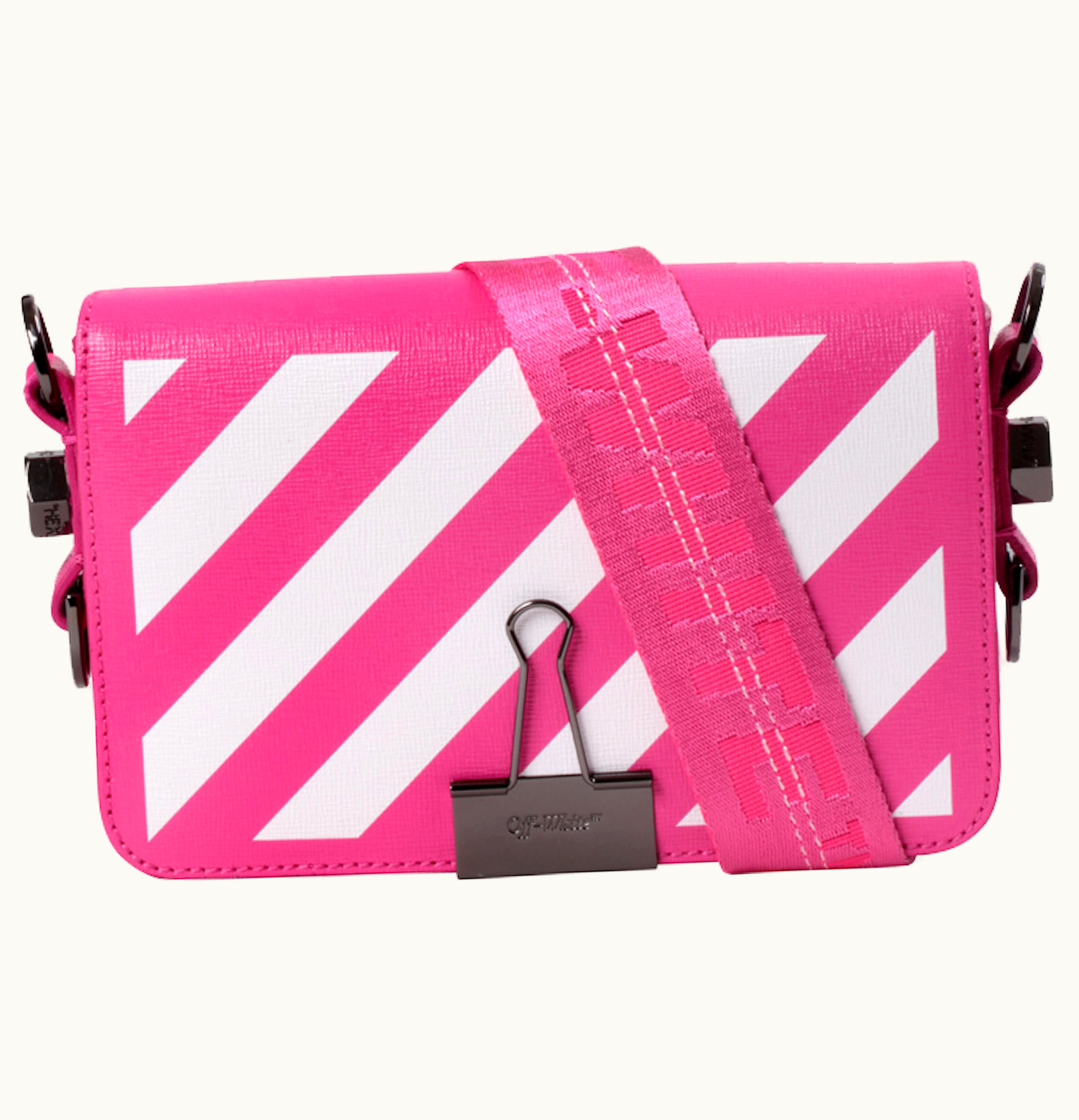 OFF-WHITE OFF WHITE Binder Clip Bag Diag Mini Fuchsia White