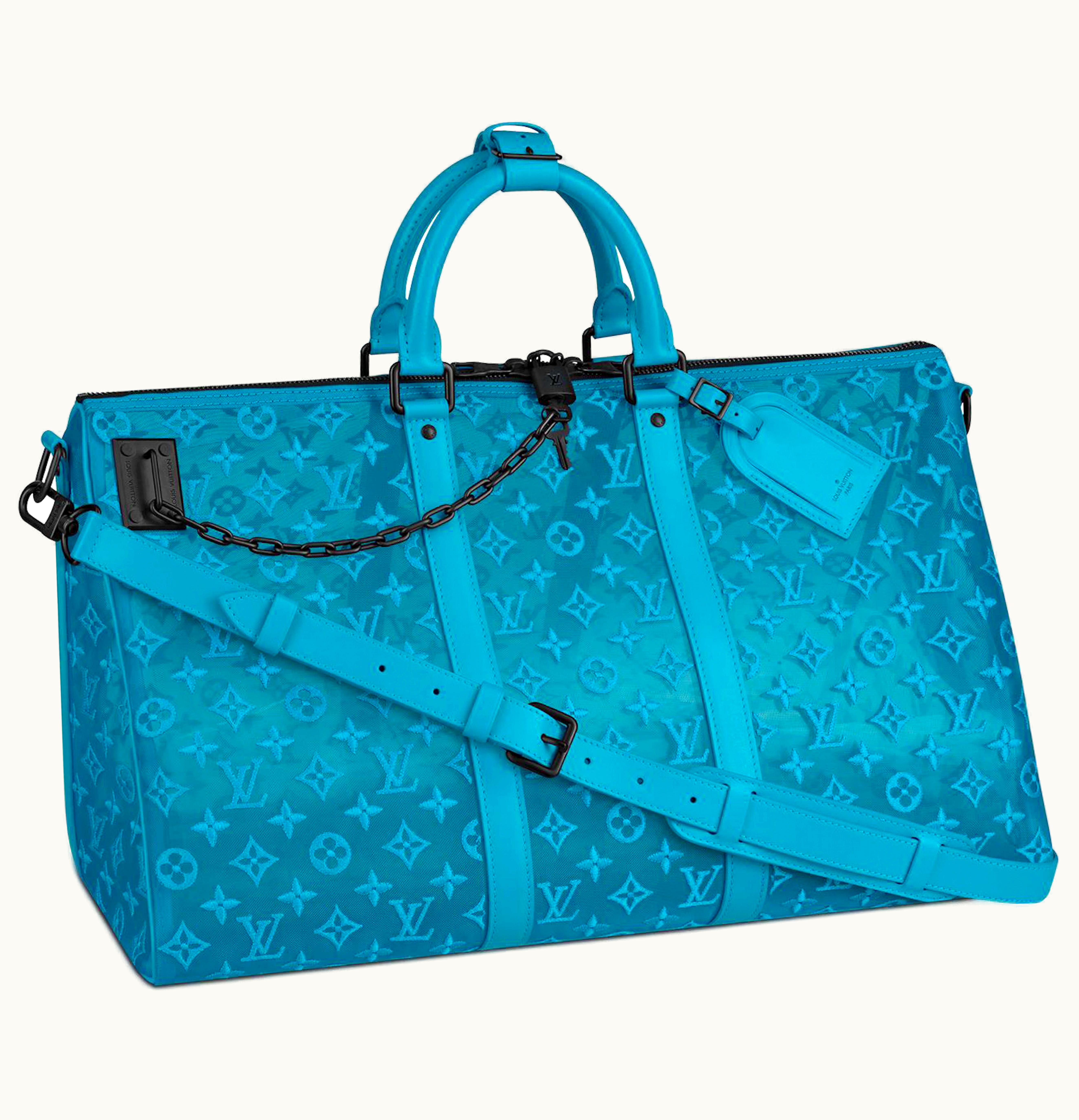 Louis Vuitton Louis Vuitton Keepall Triangle Monogram Mesh 50 Blue
