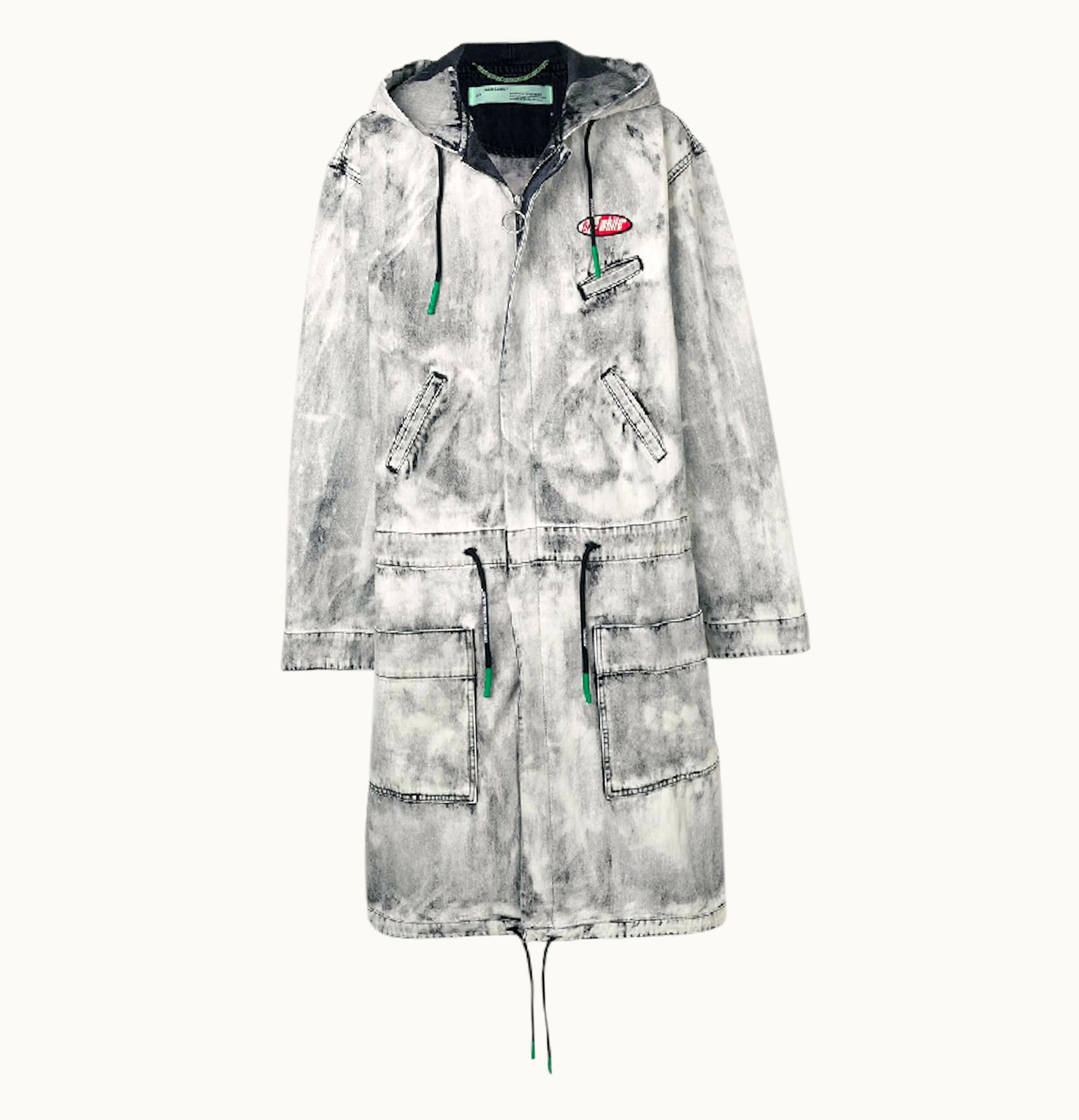 OFF-WHITE OFF WHITE Exagerated Parka Jacket Bleached Black
