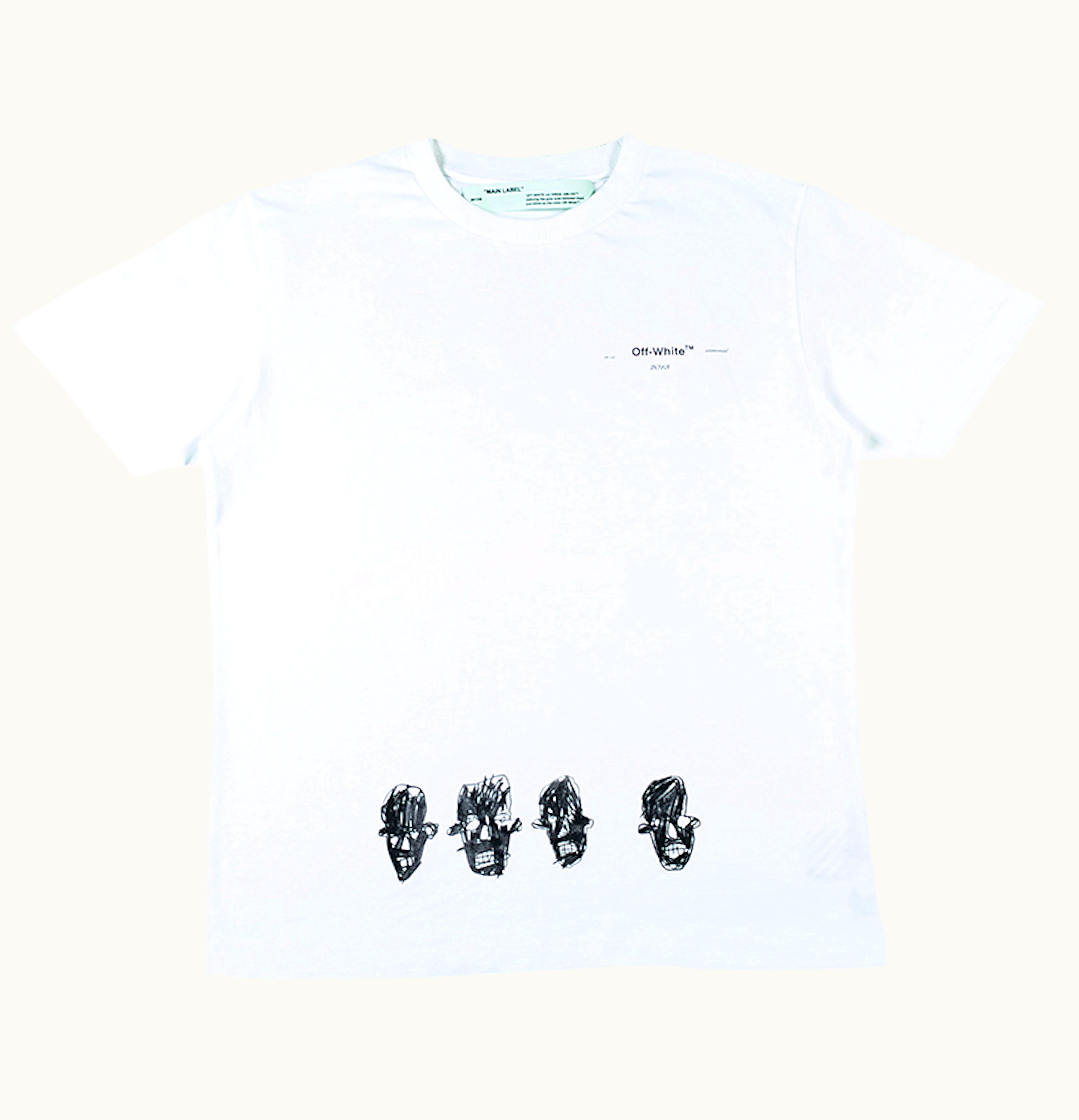 OFF-WHITE OFF WHITE Basquiat Graphic T Shirt White Multicolor