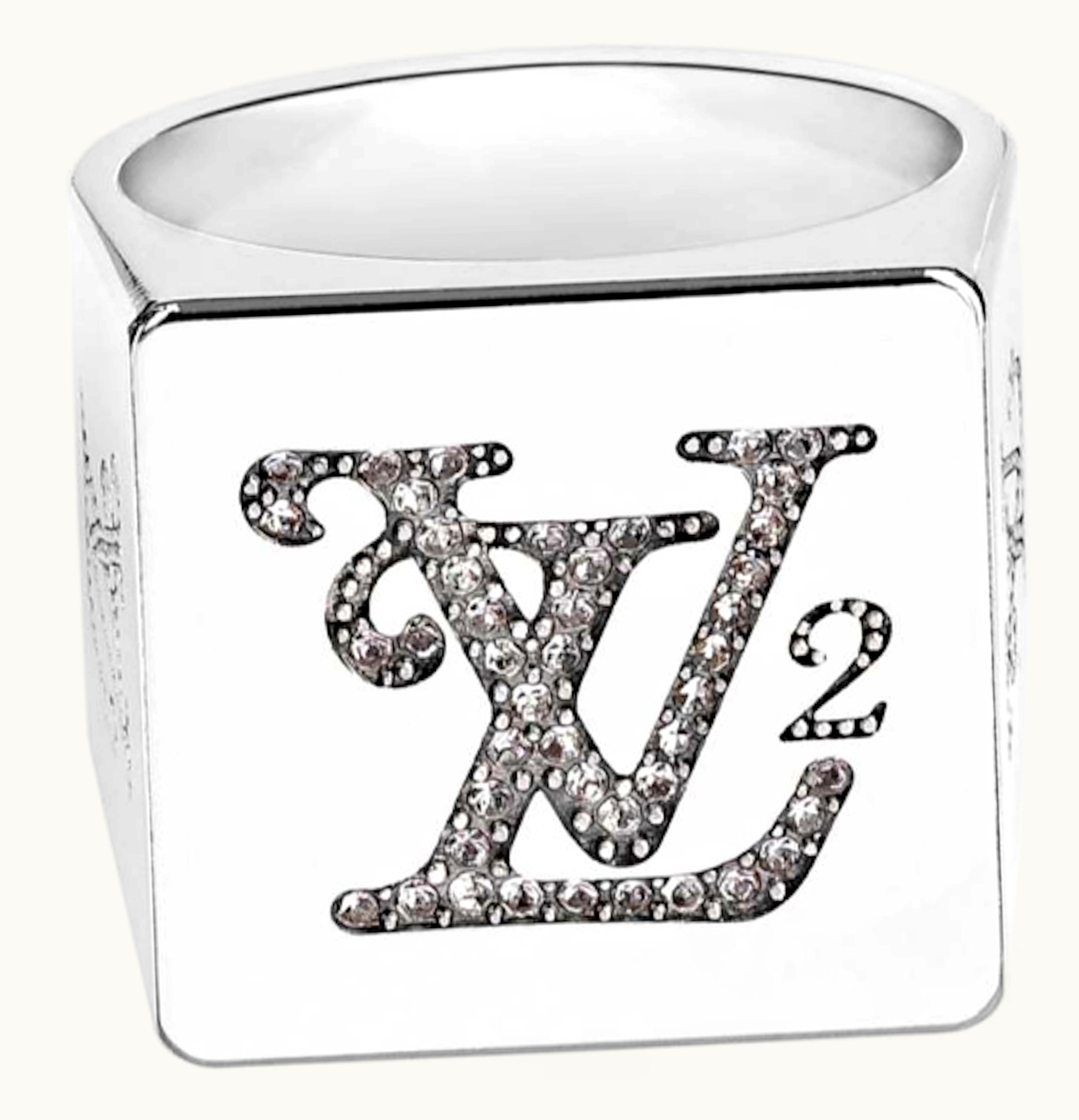 Louis Vuitton Louis Vuitton x Nigo Squared Strass Ring Silver