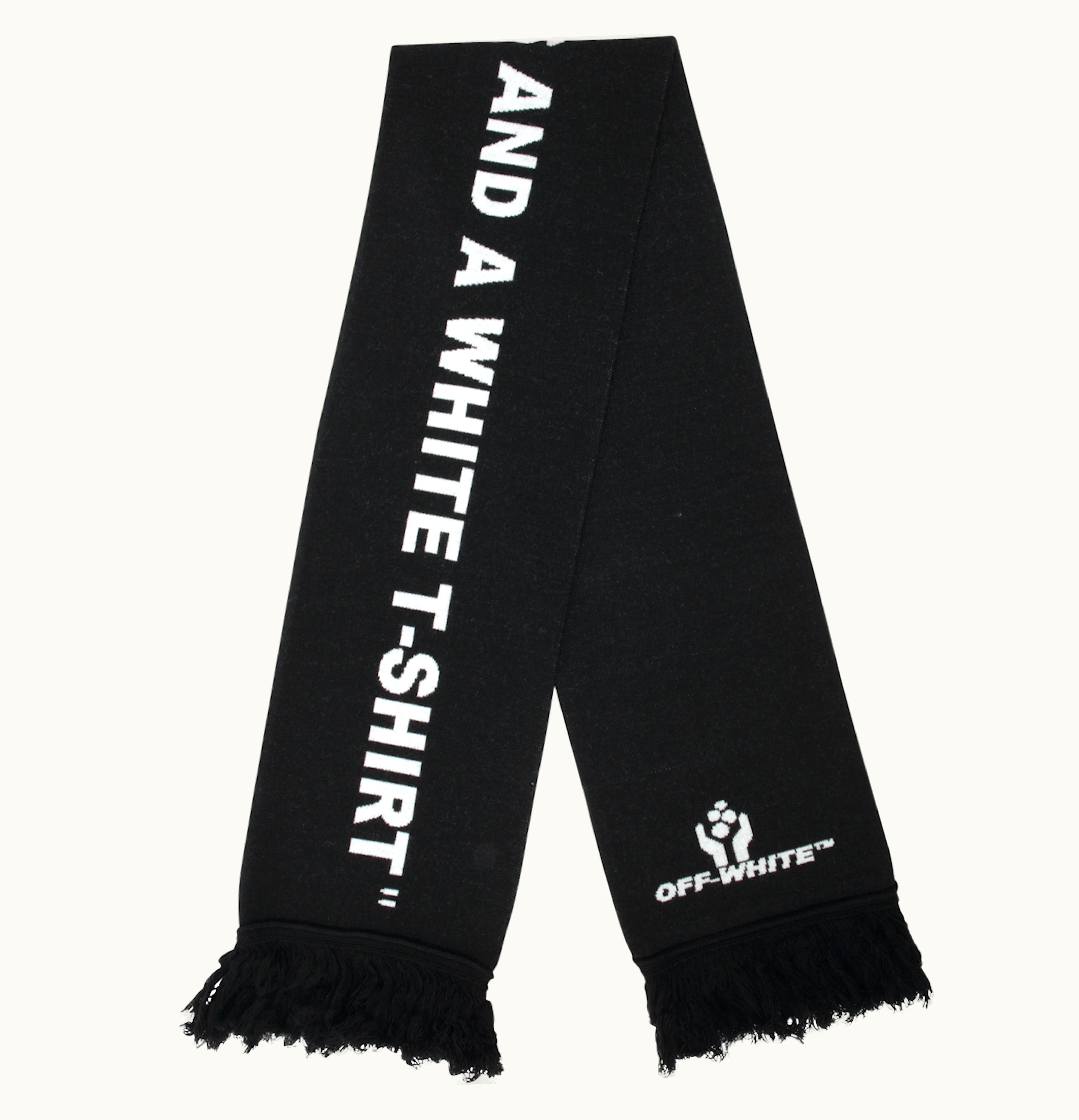 OFF-WHITE OFF WHITE Hands Scarf SS19 Black White