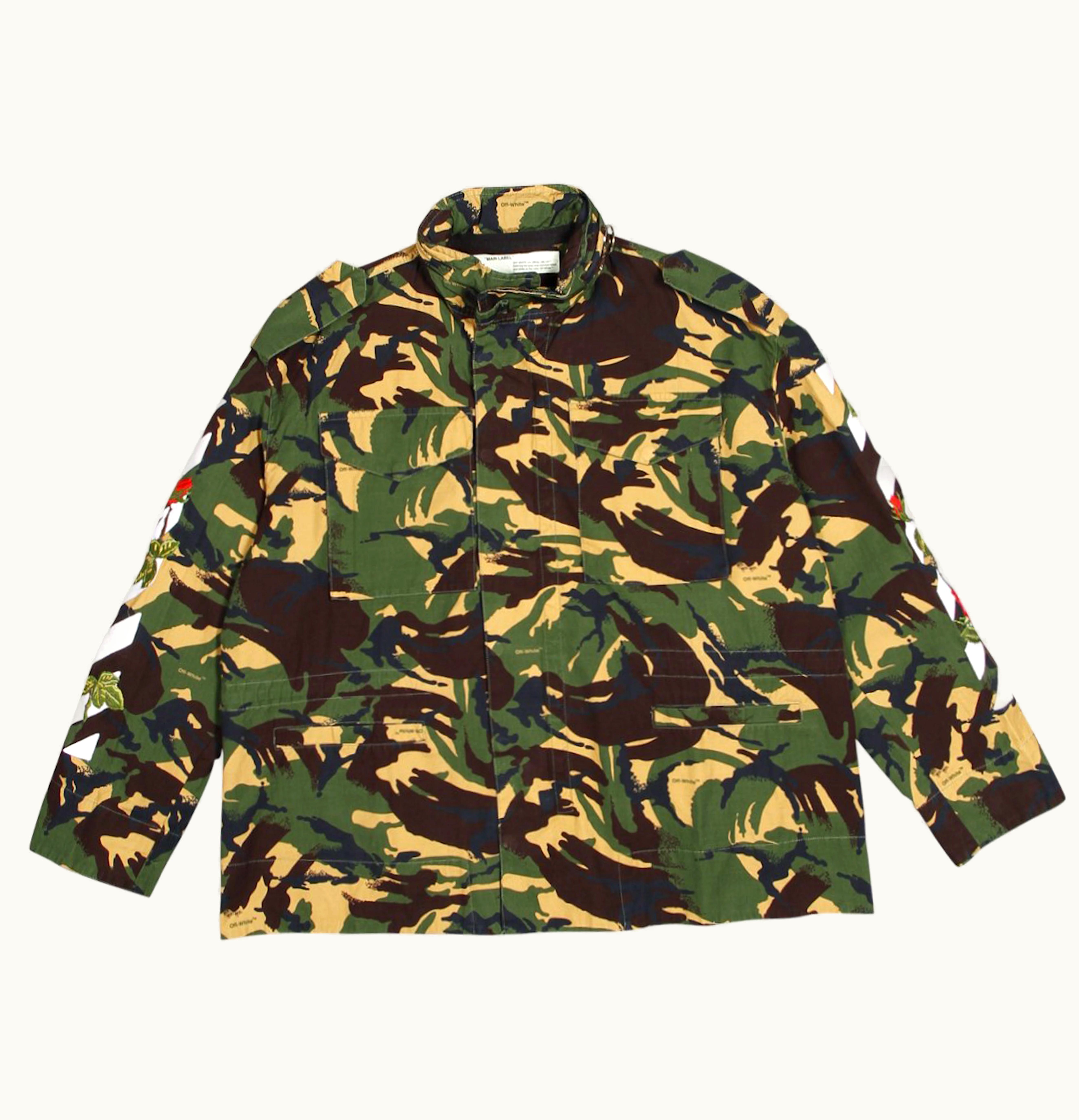 OFF-WHITE OFF WHITE Diagonal Rose Stripes M65 Jacket Camo