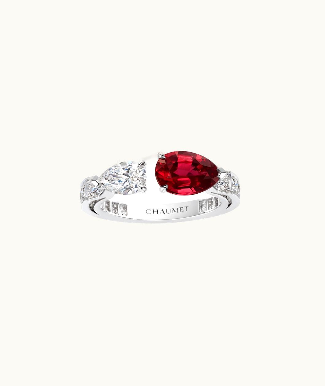 Chaumet Chaumet Joséphine Duo Eternel Ring White Gold, Ruby, Diamonds