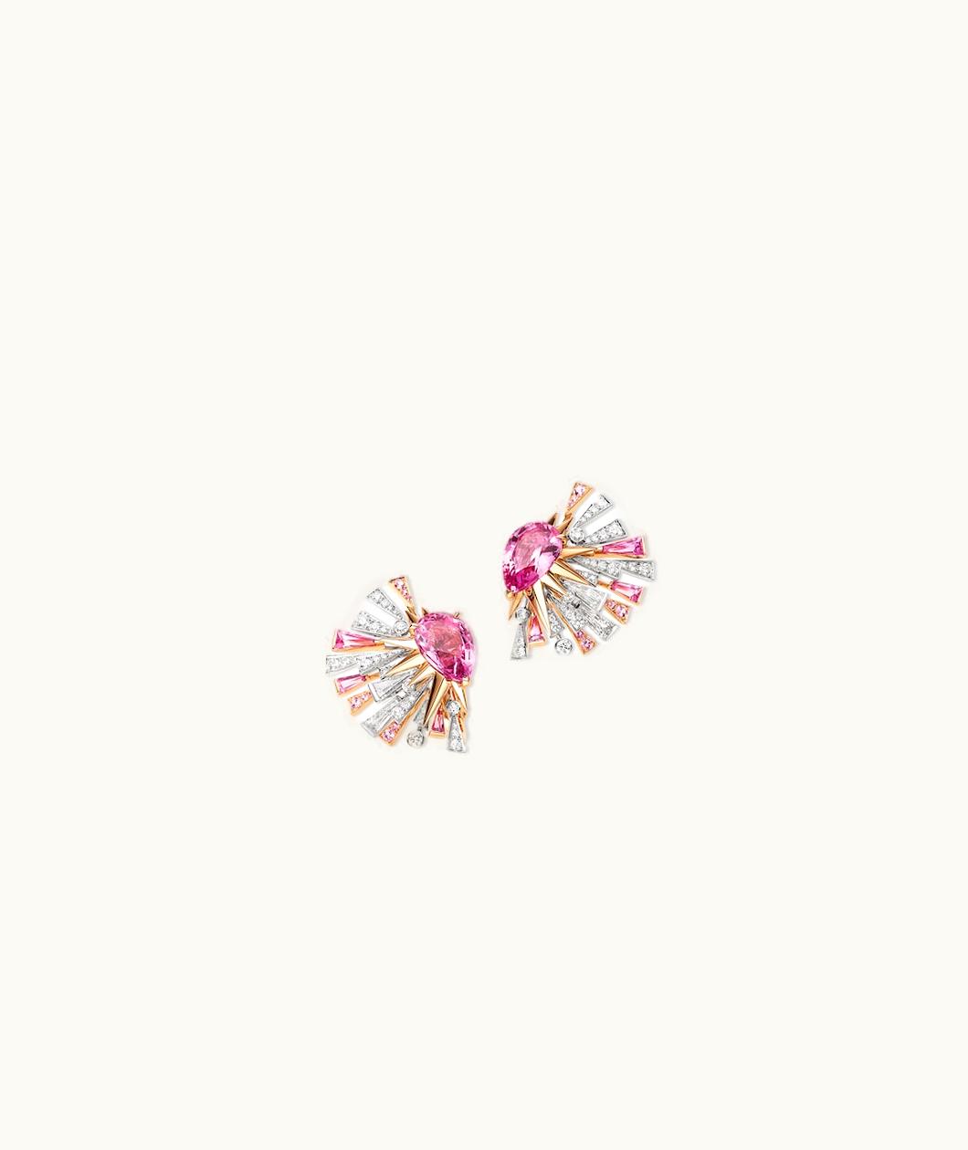 Chaumet Chaumet Lueurs d'Orage Earrings White Gold, Rose Gold, Pink Sapphires, Diamonds