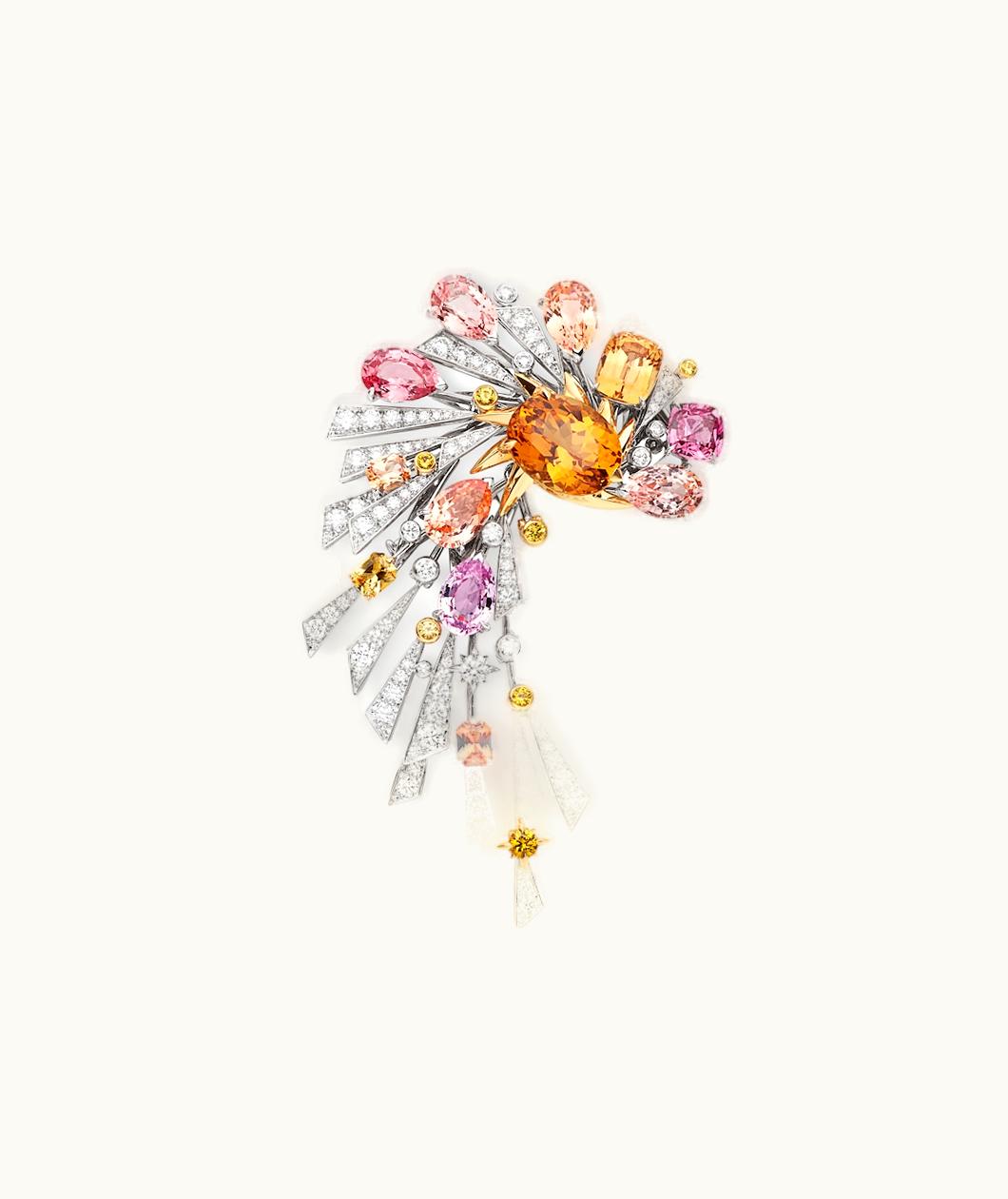 Chaumet Chaumet Lueurs d'Orage Brooch White Gold, Yellow Gold, Imperial Topazes