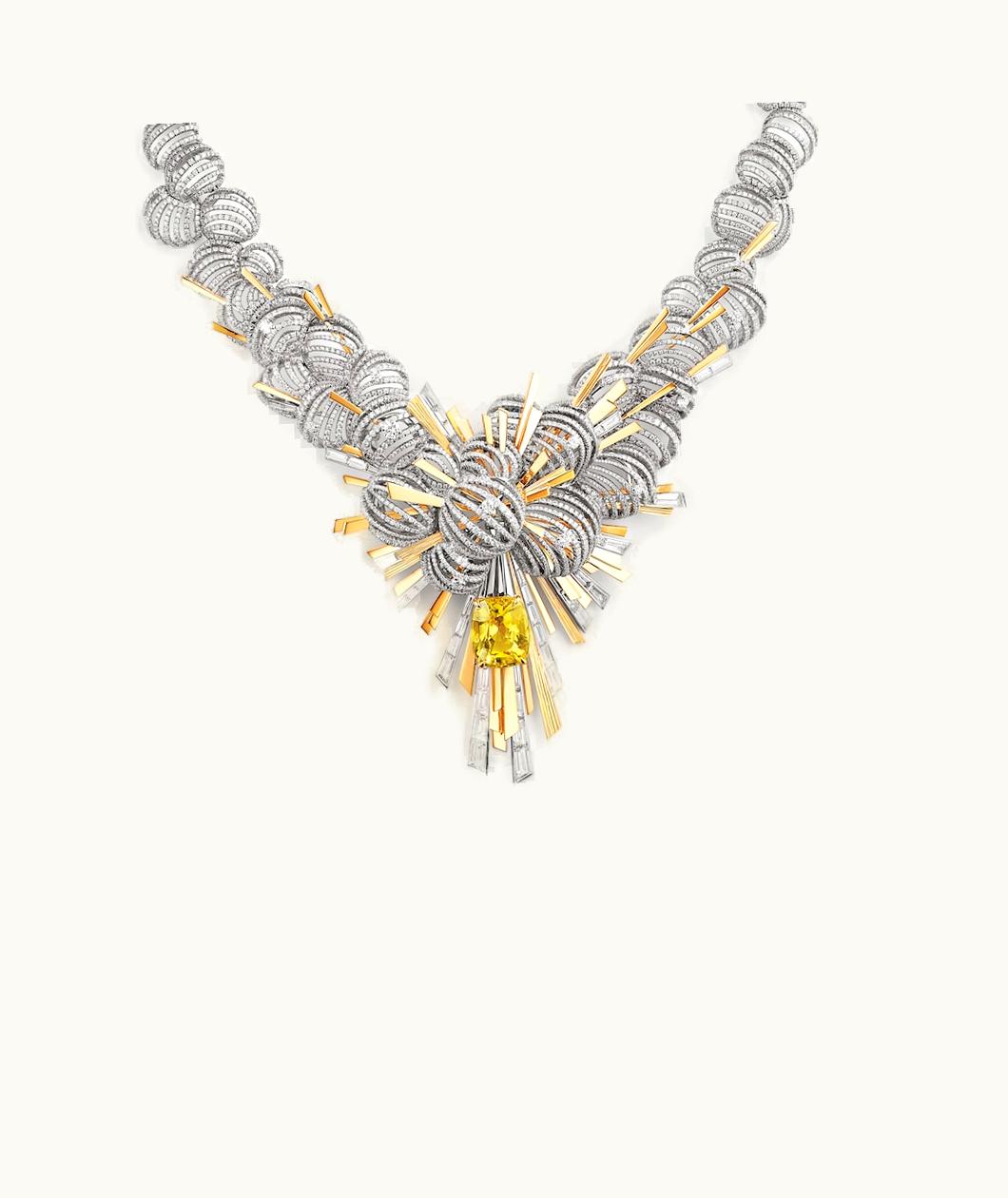 Chaumet Chaumet Nuages d'Or Necklace White Gold, Yellow Gold, Yellow Sapphire, Diamonds