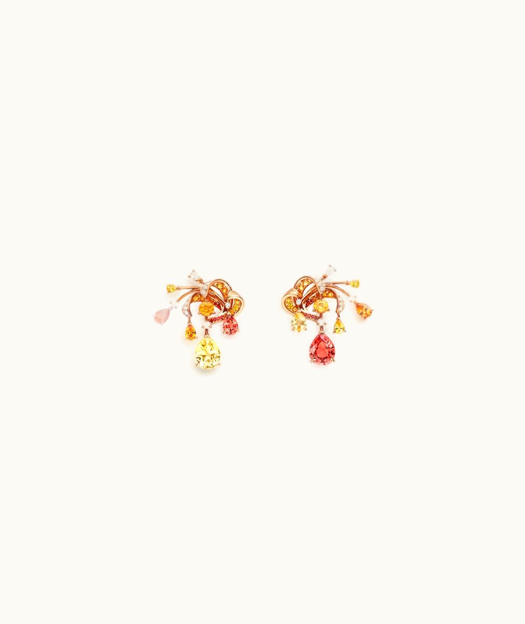 Chaumet Chaumet Soleil De Feu Earrings Rose And White Gold, Yellow Sapphires, Spinels