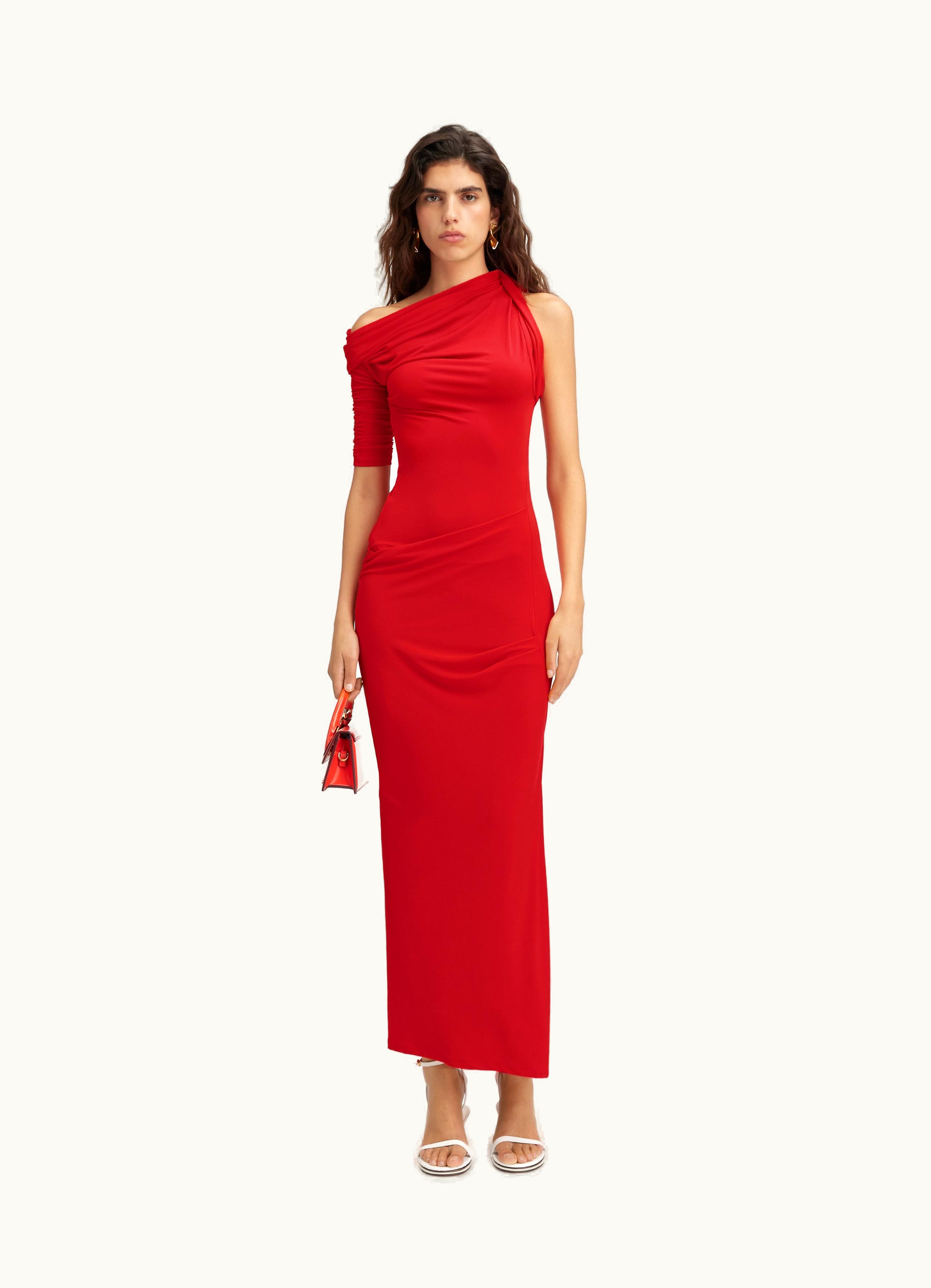 Jacquemus Jacquemus La Robe Drapeado Dark Red