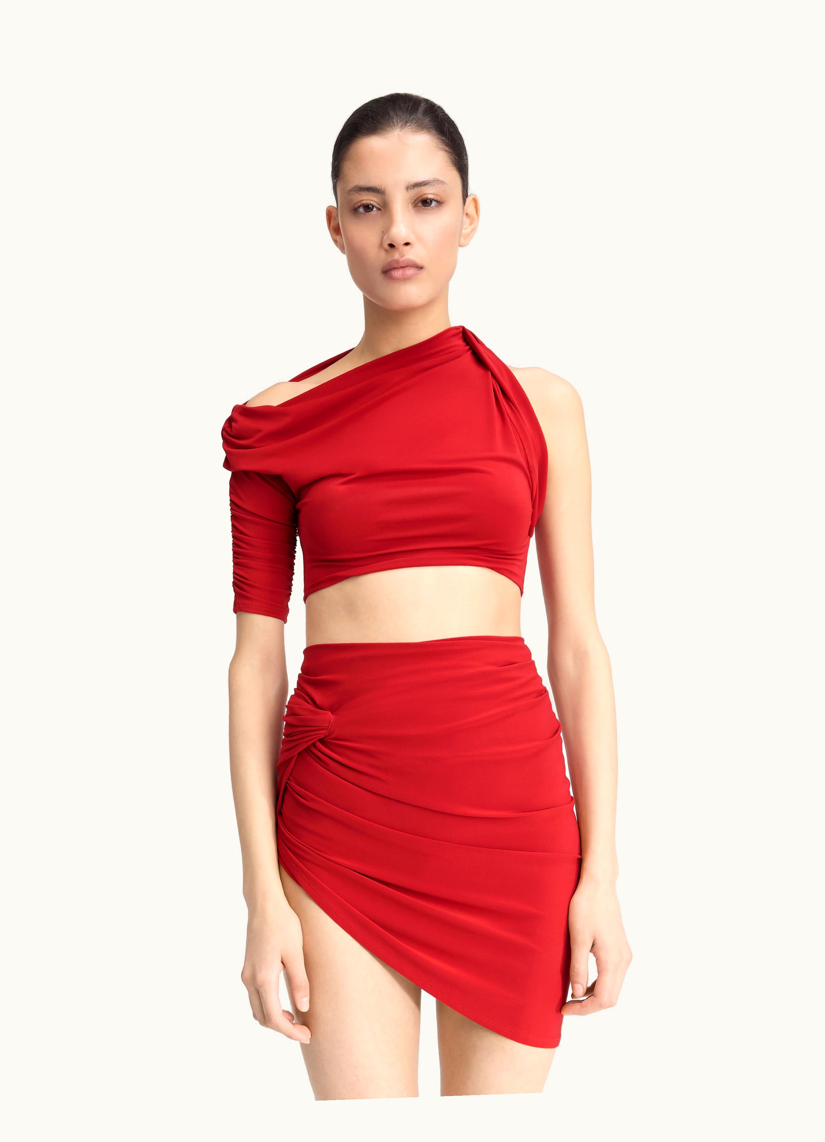 Jacquemus Jacquemus Le Haut Drapeado Dark Red