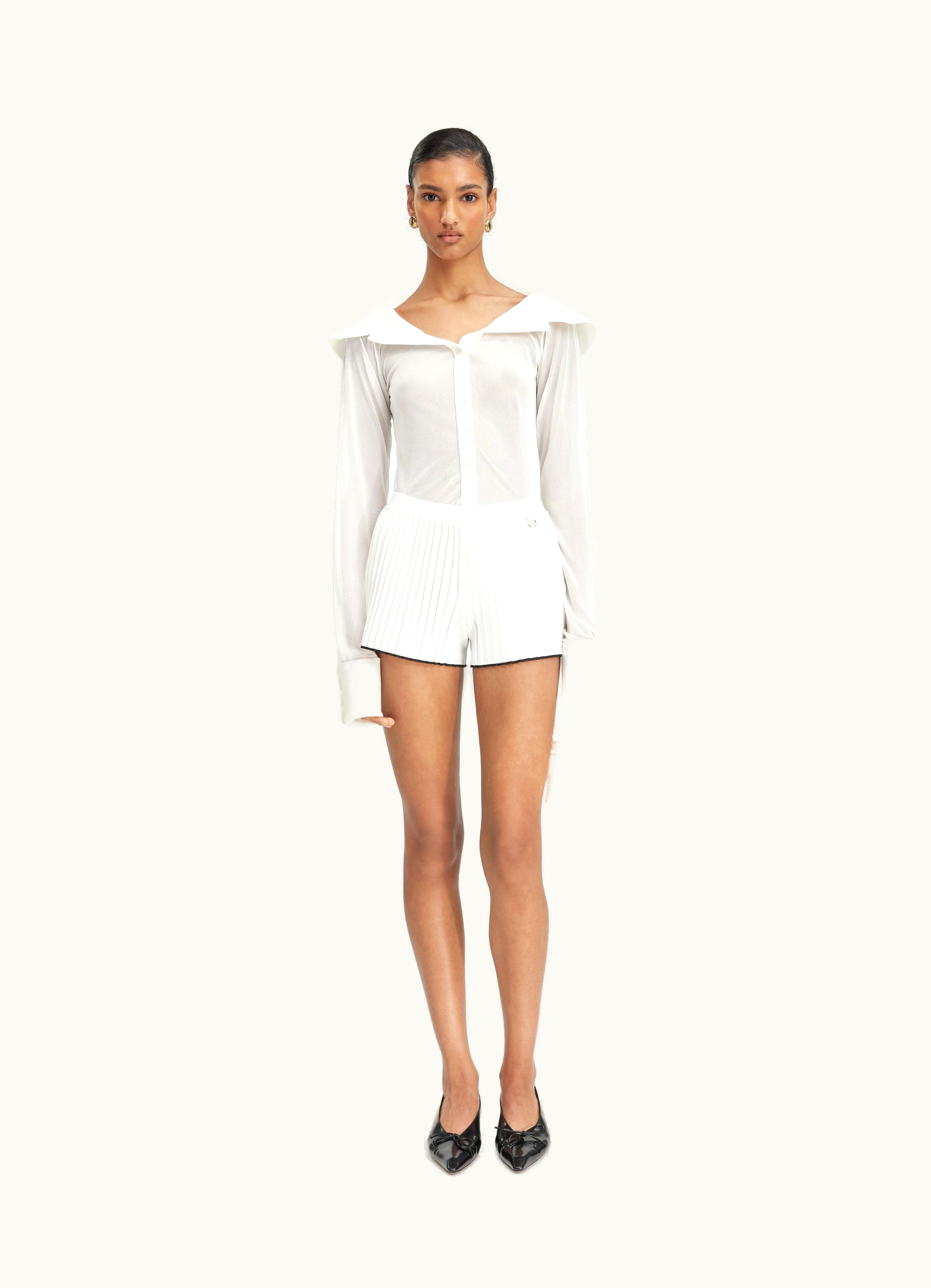 Jacquemus Jacquemus Le Short Maille Plissé White