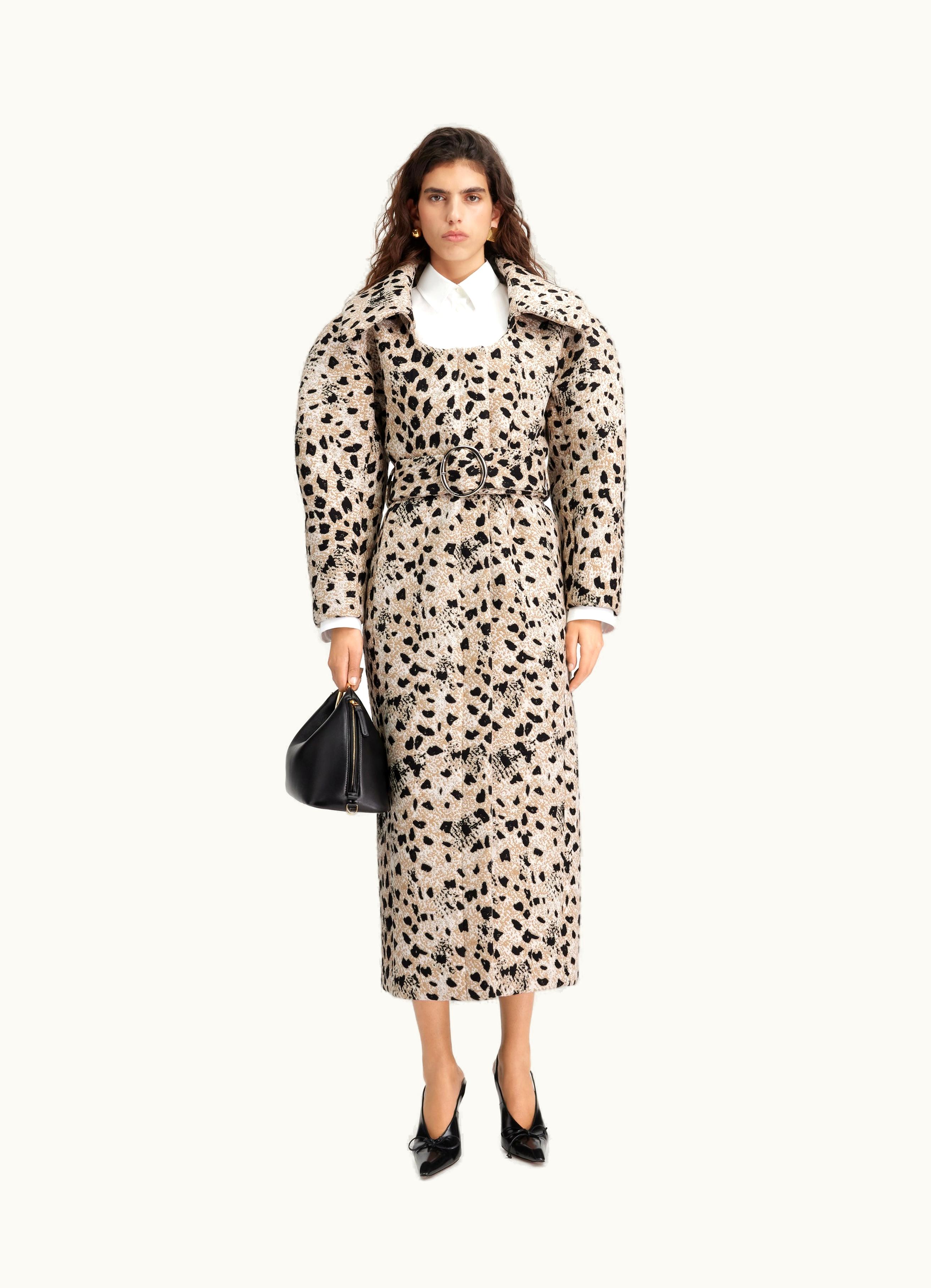 Jacquemus Jacquemus Le Trench Obra Jacquard Leopard Beige / Black