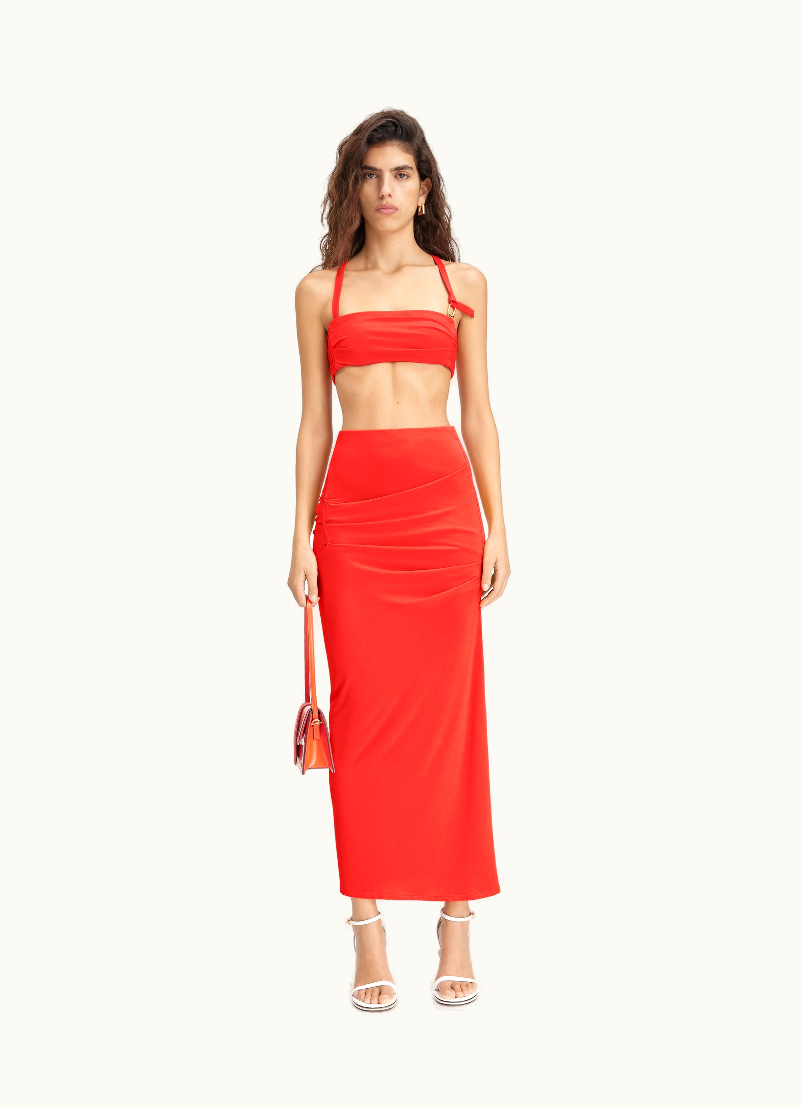 Jacquemus Jacquemus La Jupe Drapeado Orange