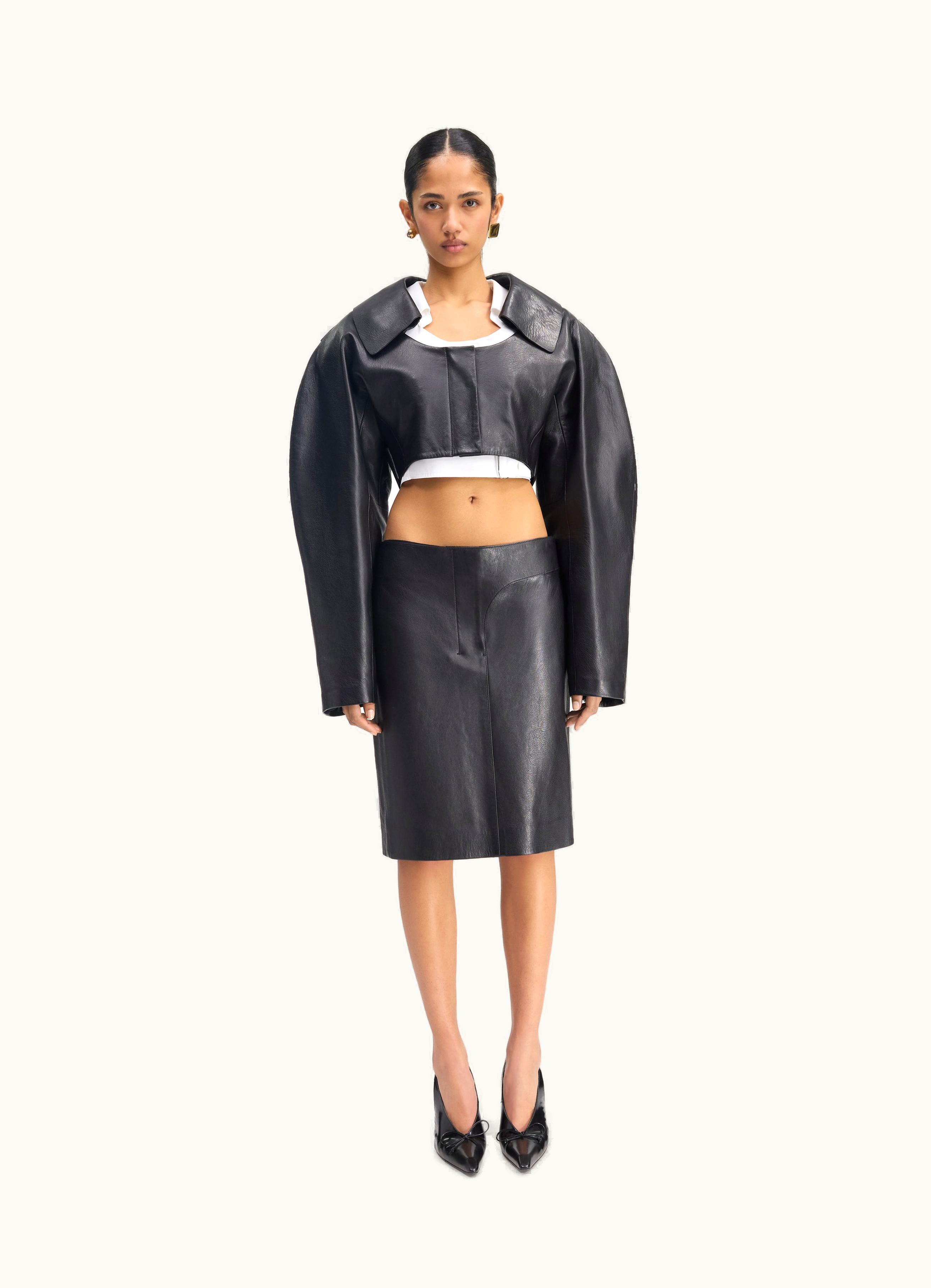 Jacquemus Jacquemus La Jupe Obra Cuir Black