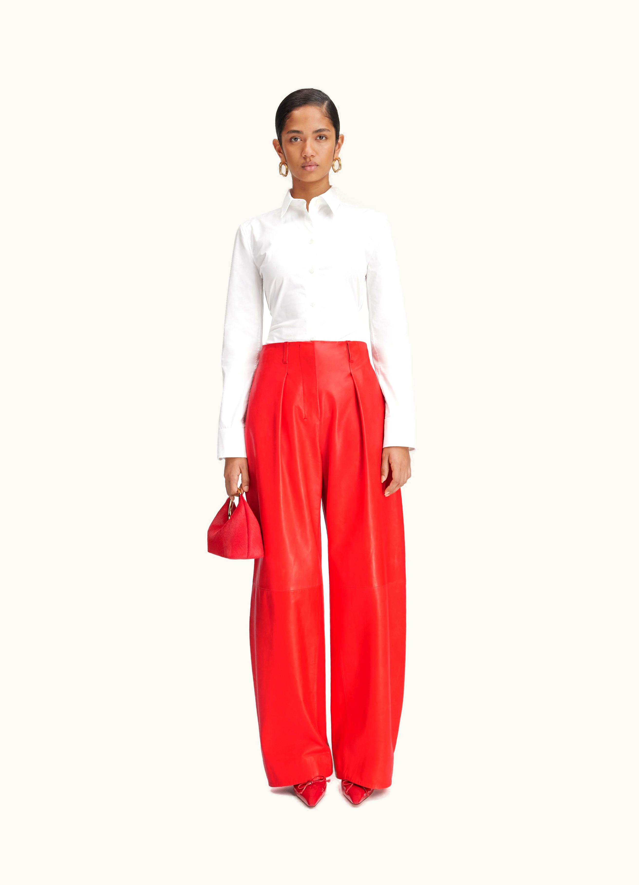 Jacquemus Jacquemus Le Pantalon Ovalo Cuir Red