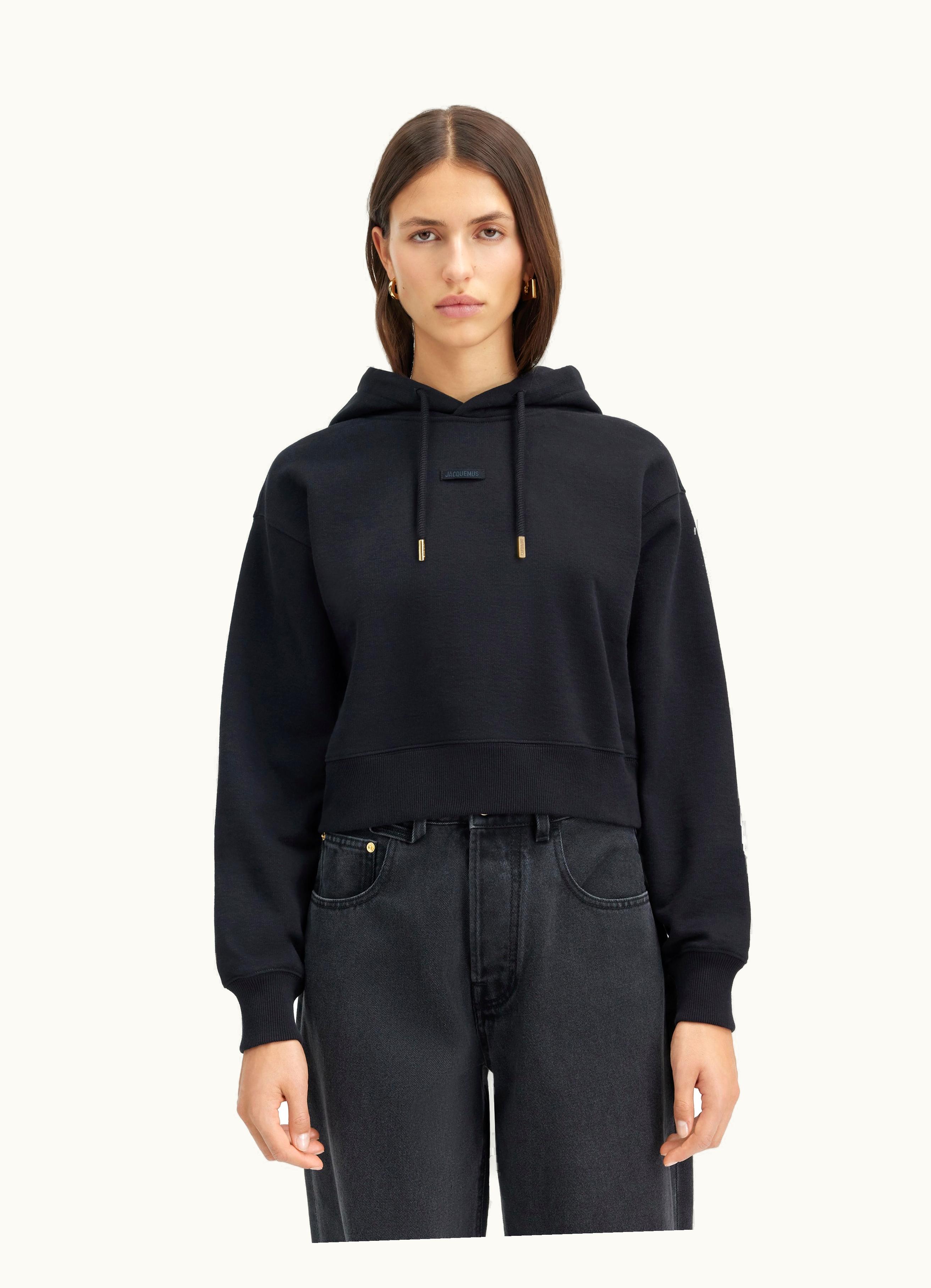 Jacquemus Jacquemus Gros Grain Logo Hoodie Black