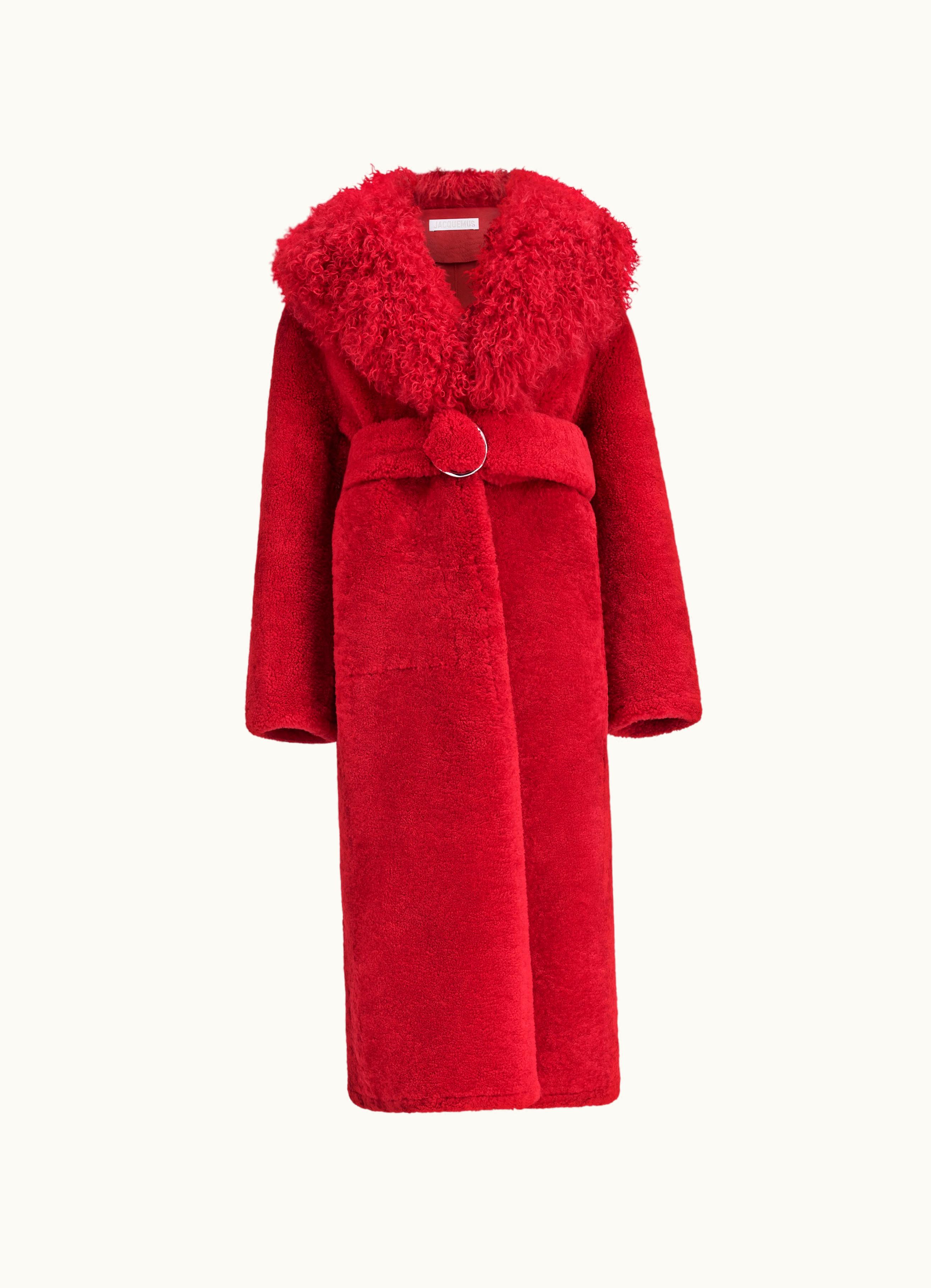 Jacquemus Jacquemus Le Manteau Long Pilou Dark Red