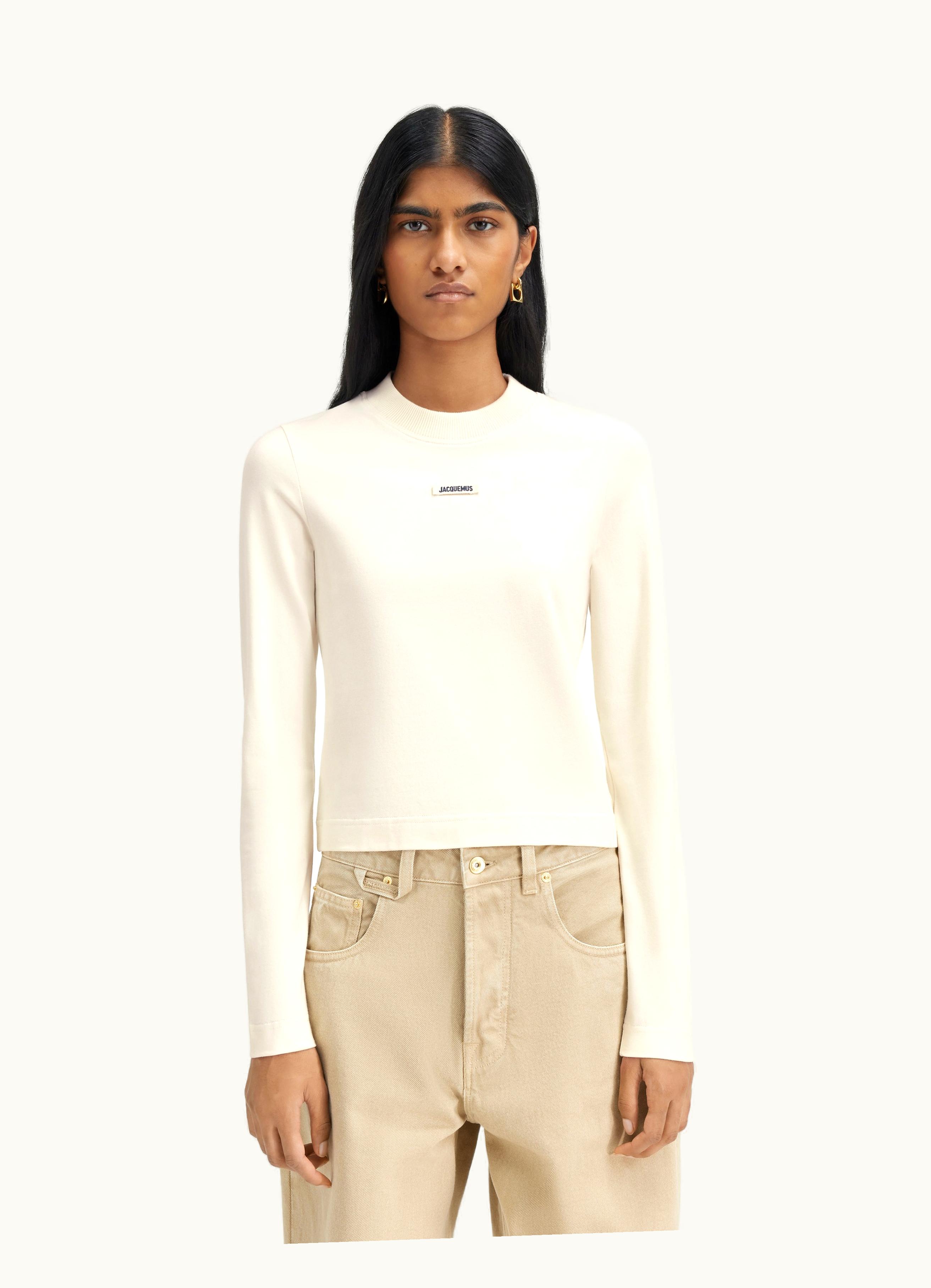 Jacquemus Jacquemus Le T-Shirt Gros Grain Manches Longues Light Beige