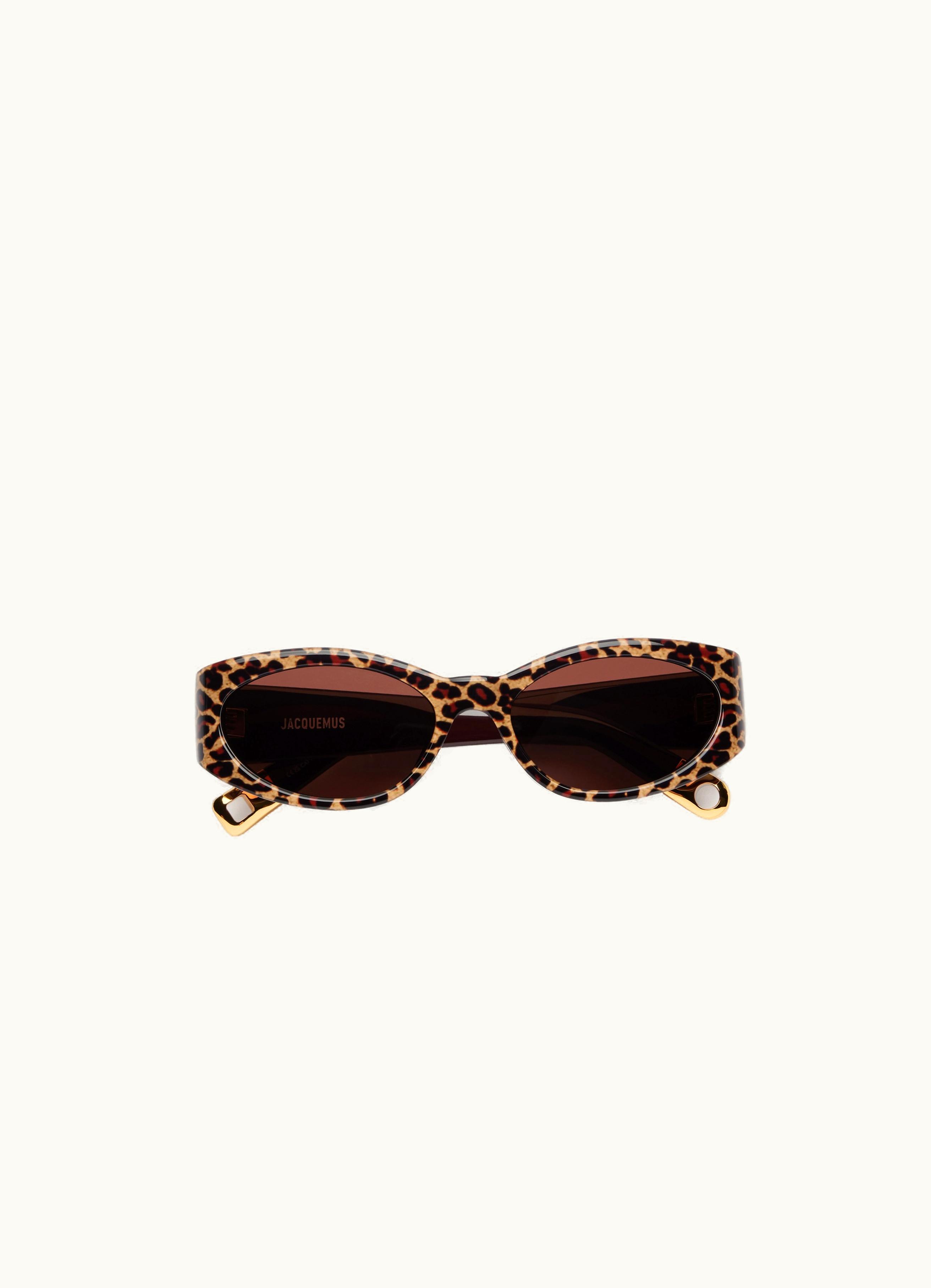 Jacquemus Jacquemus Les Lunettes Ovalo Print Leopard Brown