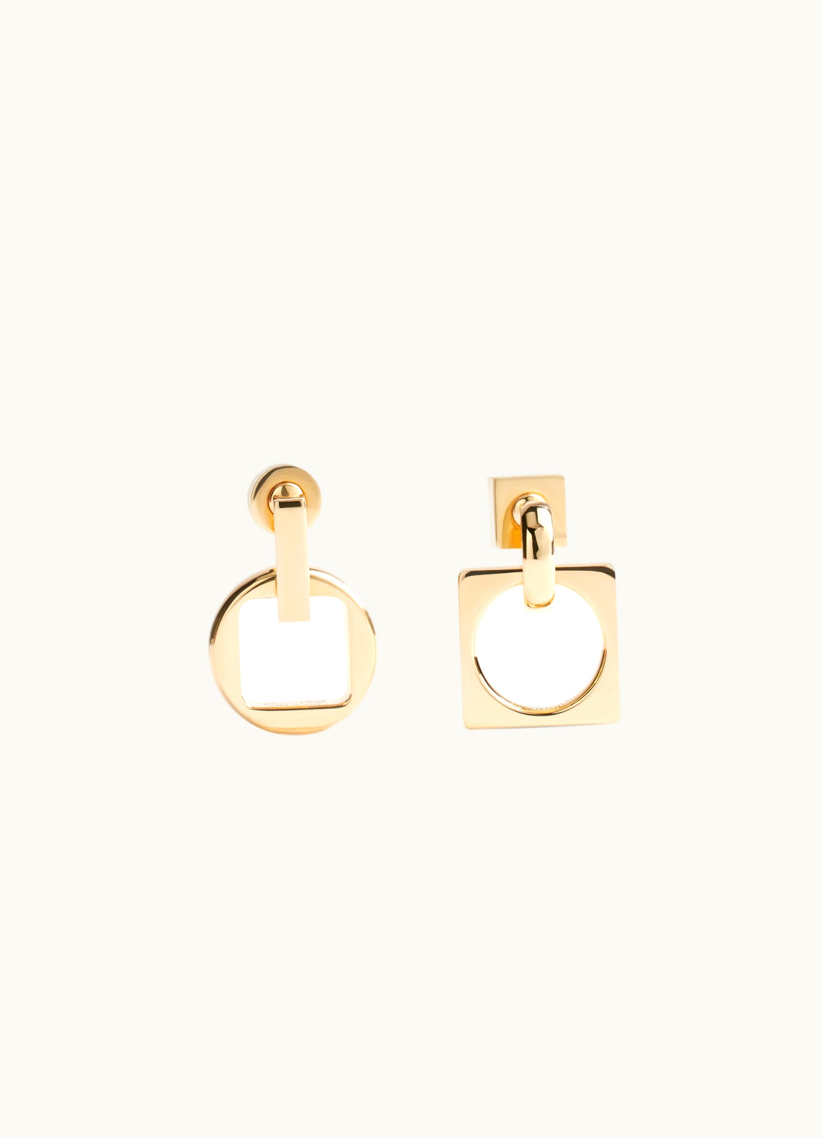 Jacquemus Jacquemus Les Pendantes Rond Carré Light Gold