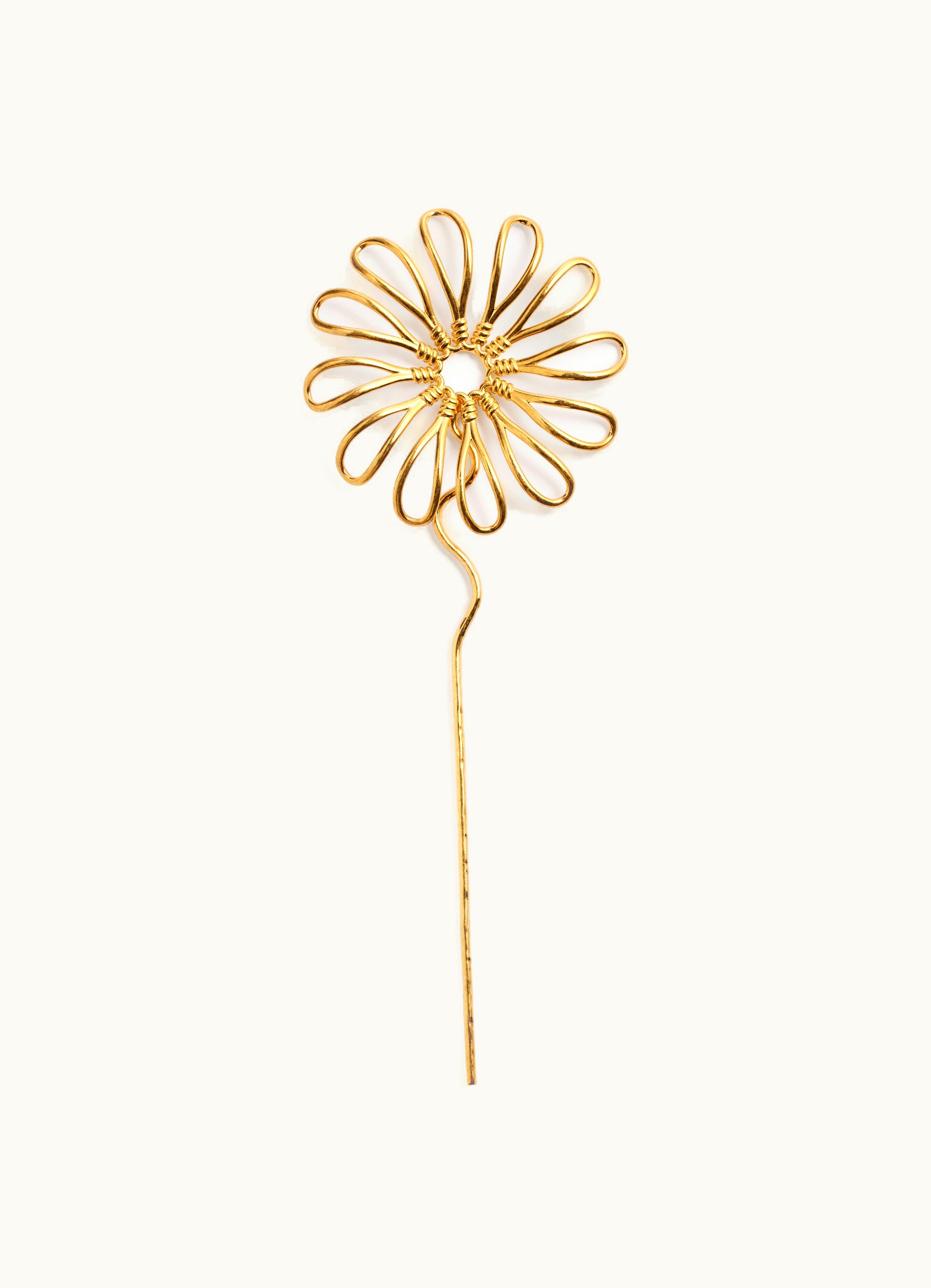 Jacquemus Jacquemus Le Pic À Cheveux Fleur Gold