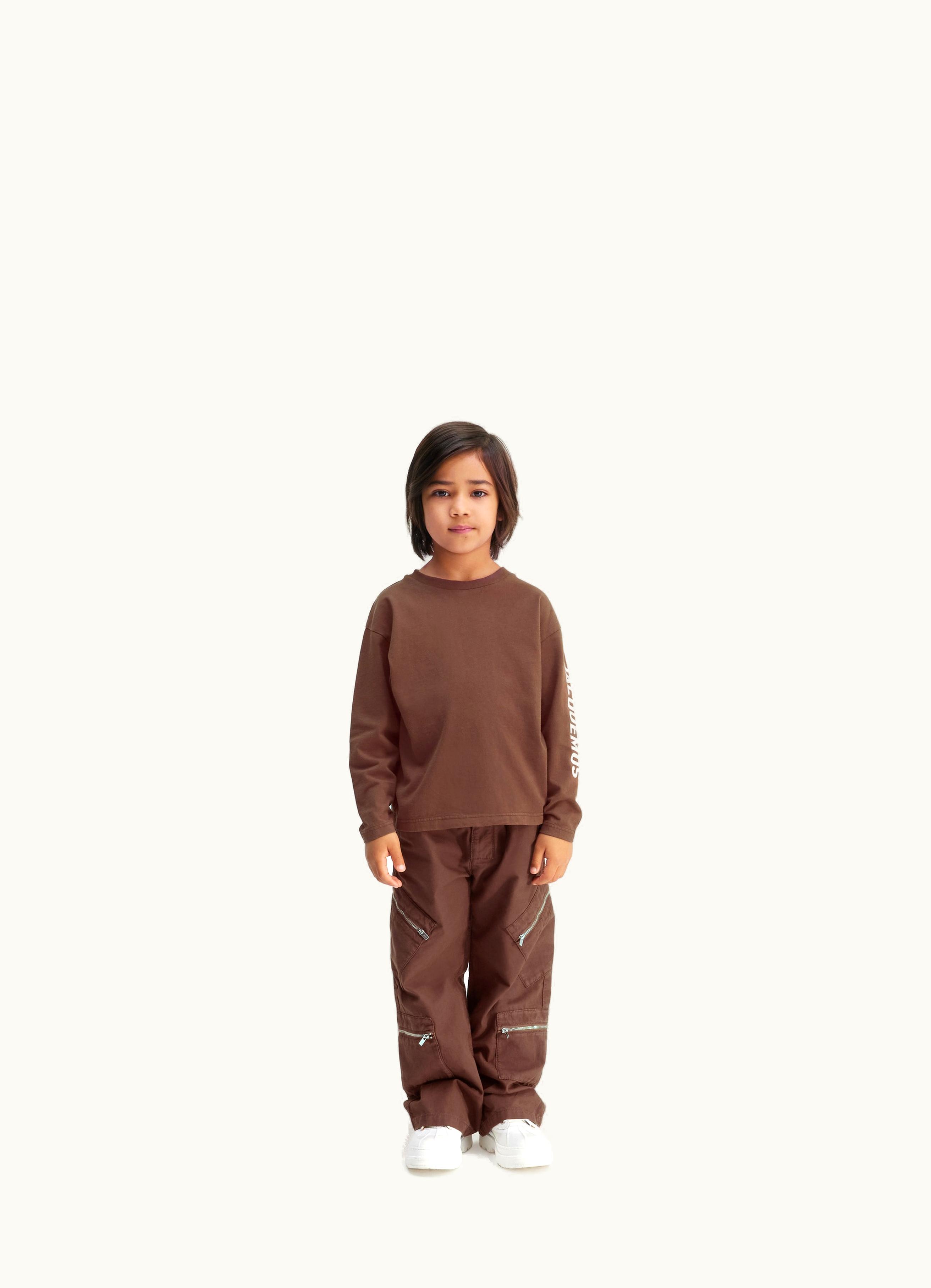 Jacquemus Jacquemus Le T-Shirt Manches Longues Enfant Dark Brown