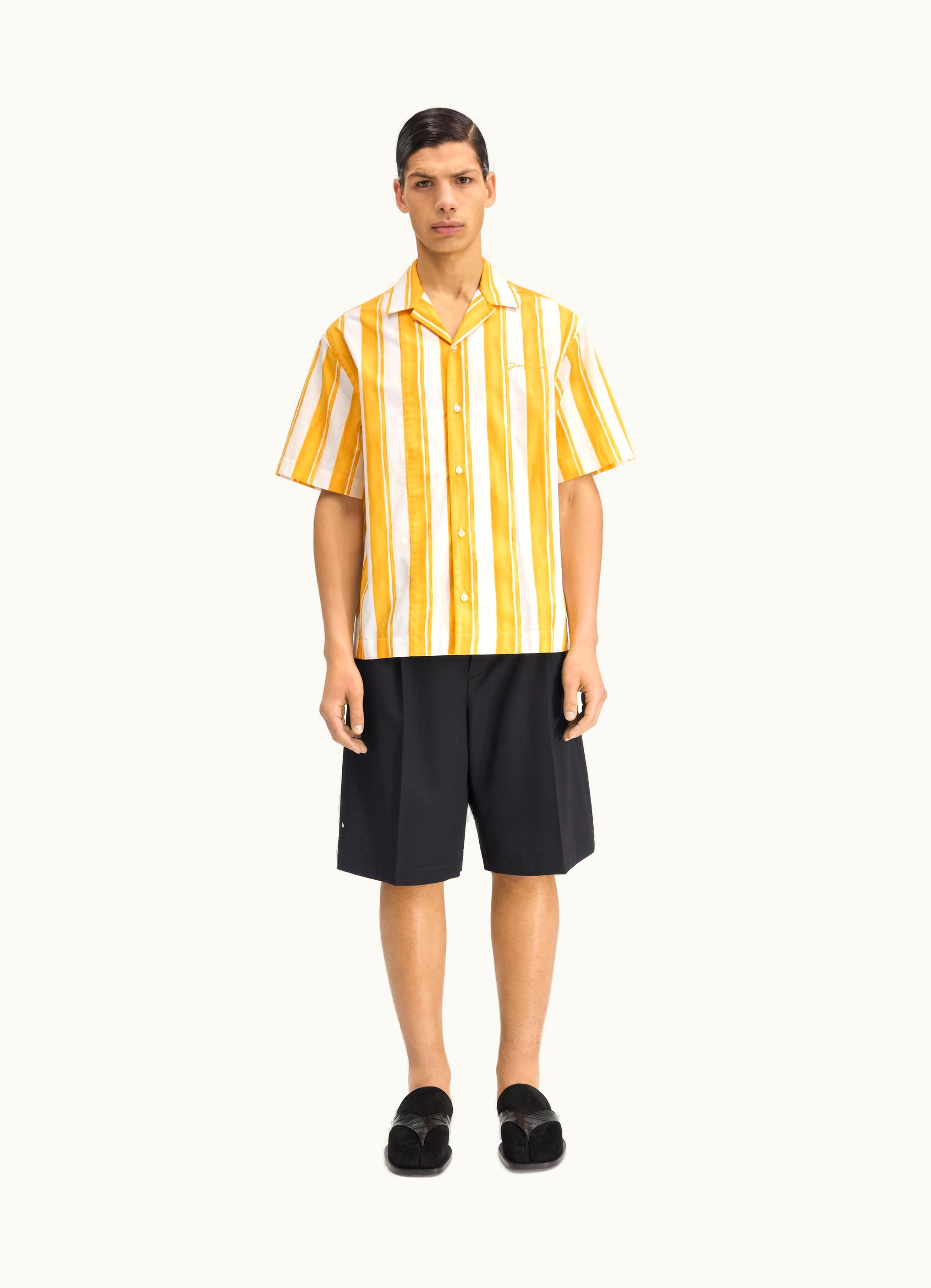 Jacquemus Jacquemus La Chemise Jean Print Rayure Yellow Ecru