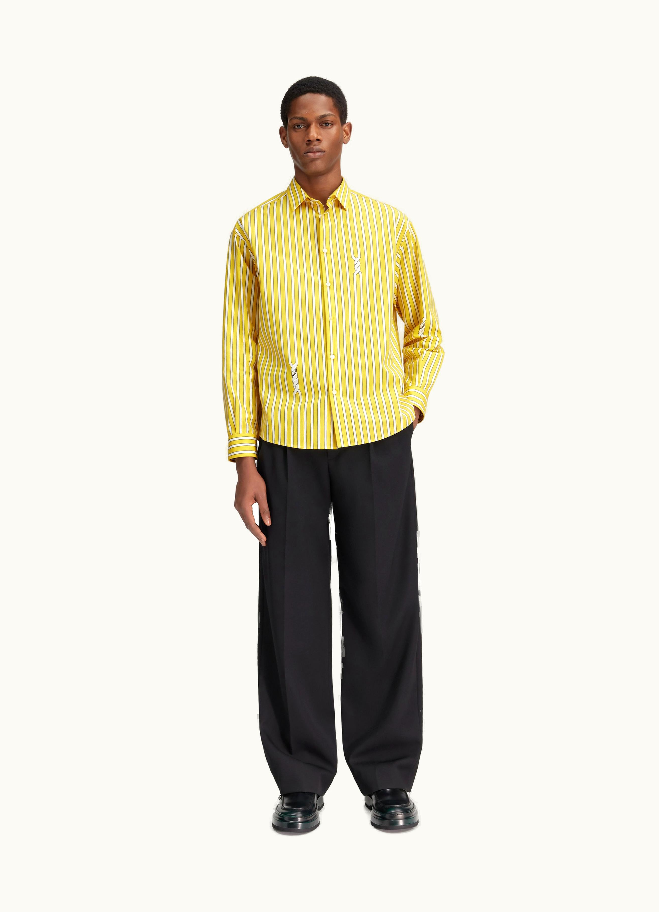 Jacquemus Jacquemus La Chemise Simon Print Twist Stp Yellow / White