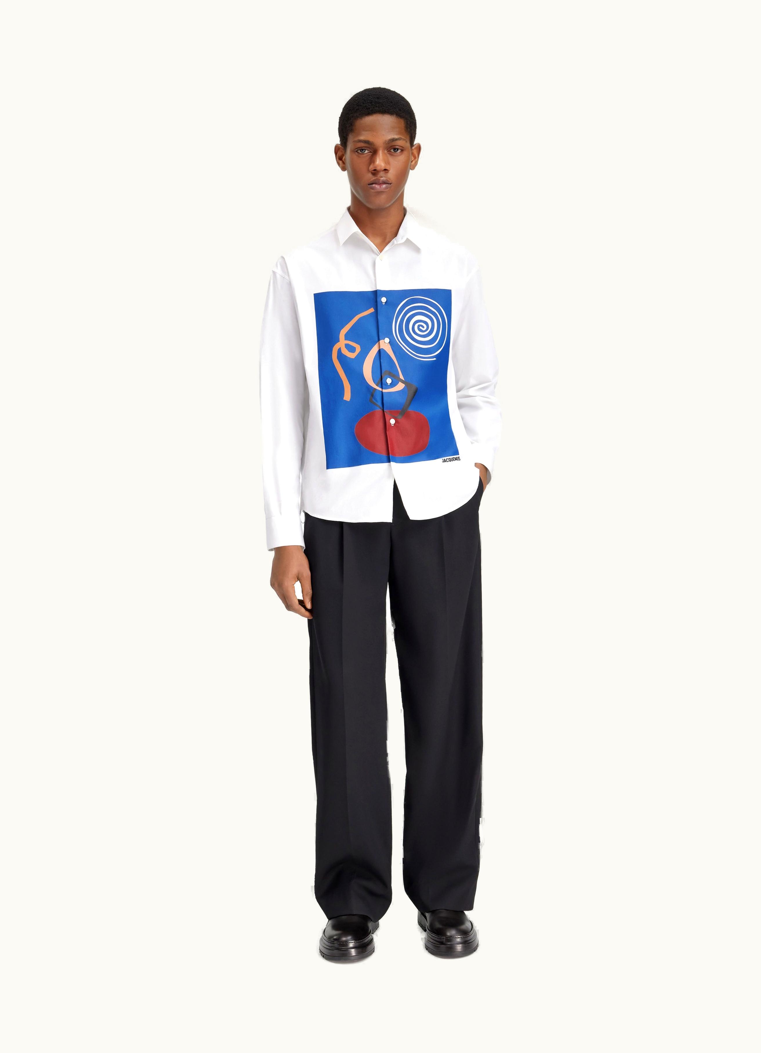 Jacquemus Jacquemus La Chemise Simon White / Navy Arty Painting