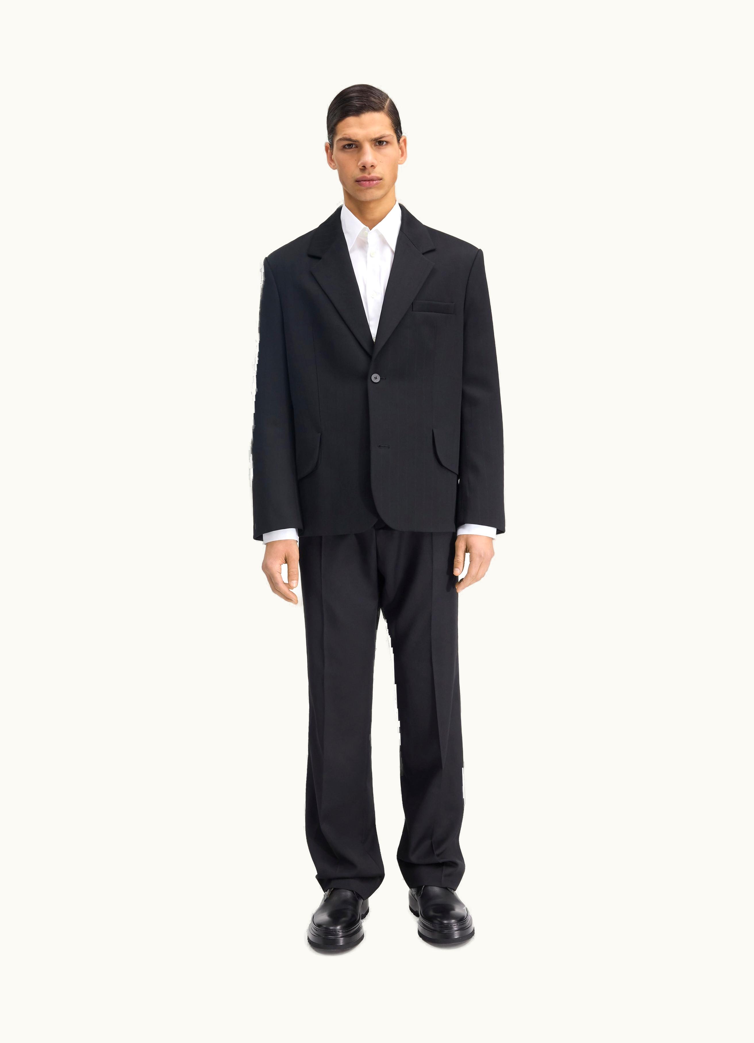 Jacquemus Jacquemus La Veste Titolo Jacquard Pinstripe Black